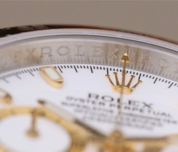 Replica Rolex Daytona 116523 Thick YG Wrapped White Dial Bracelet A7750 - Top club
