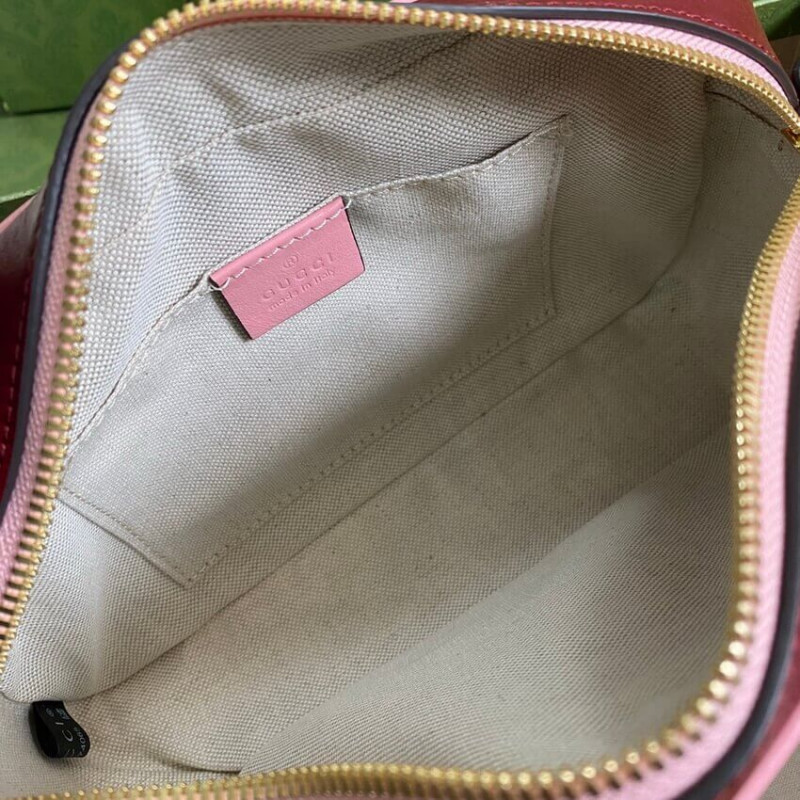 Replica Gucci Gg Marmont Small Shoulder Bag 447632 Red And Emerald Leather1:1High-quality replica