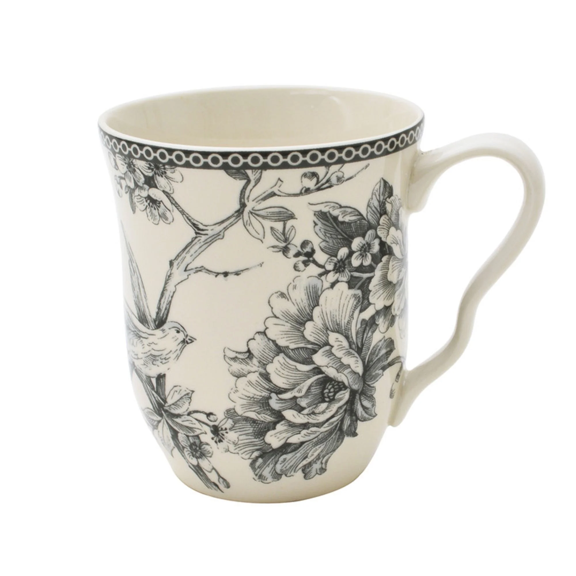 222 Fifth Adelaide Round 16-Piece Porcelain Dinnerware Set, Black Toile - Image 27