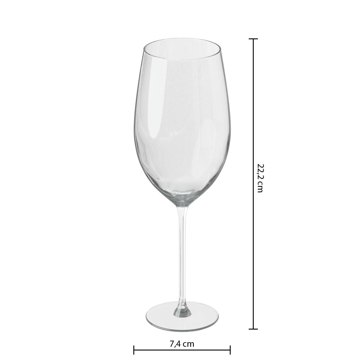 Set of 6 "Lina" wine glasses 410 ml, Transparent