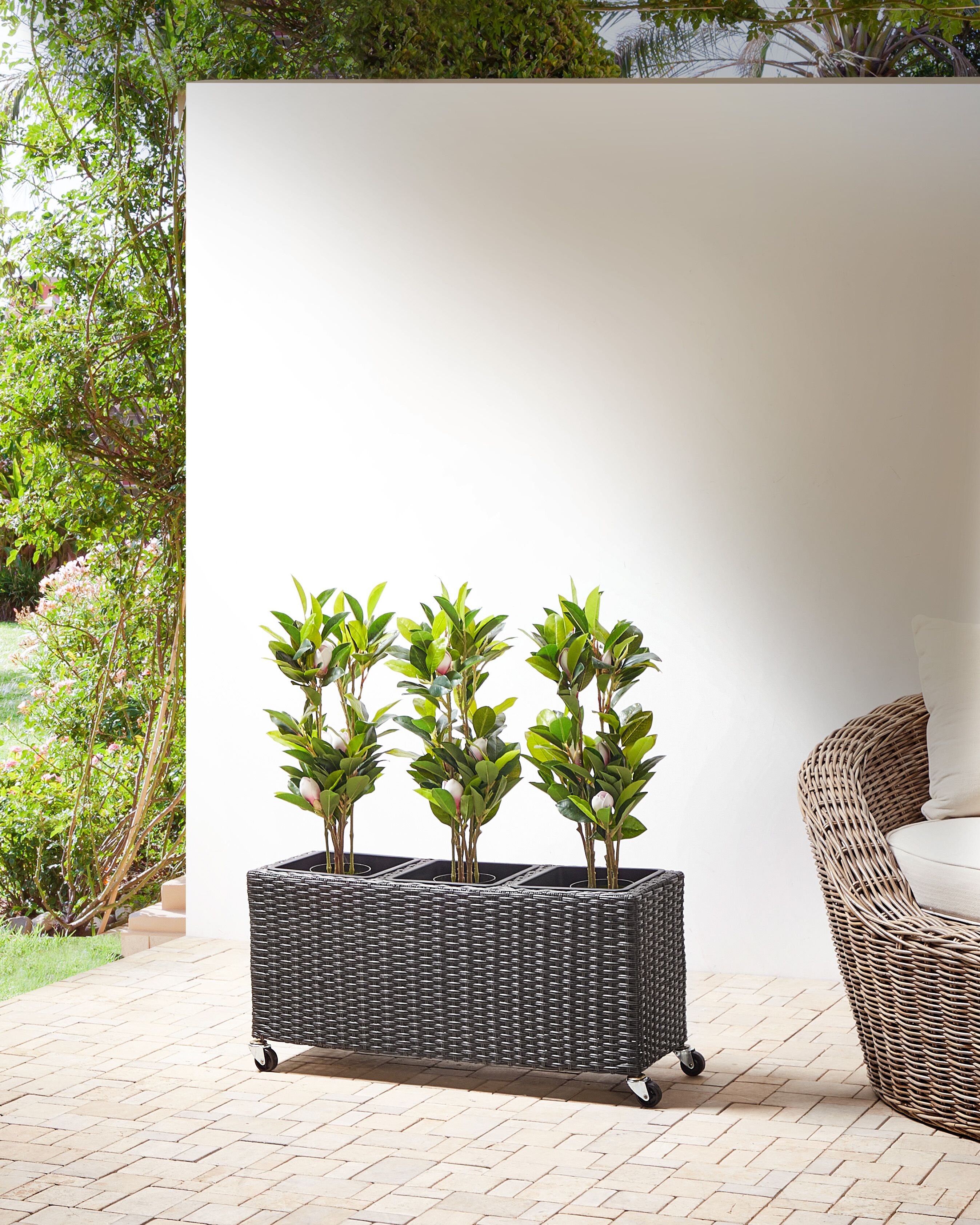 Plant Pot BELLIS PE Rattan 82 cm Black