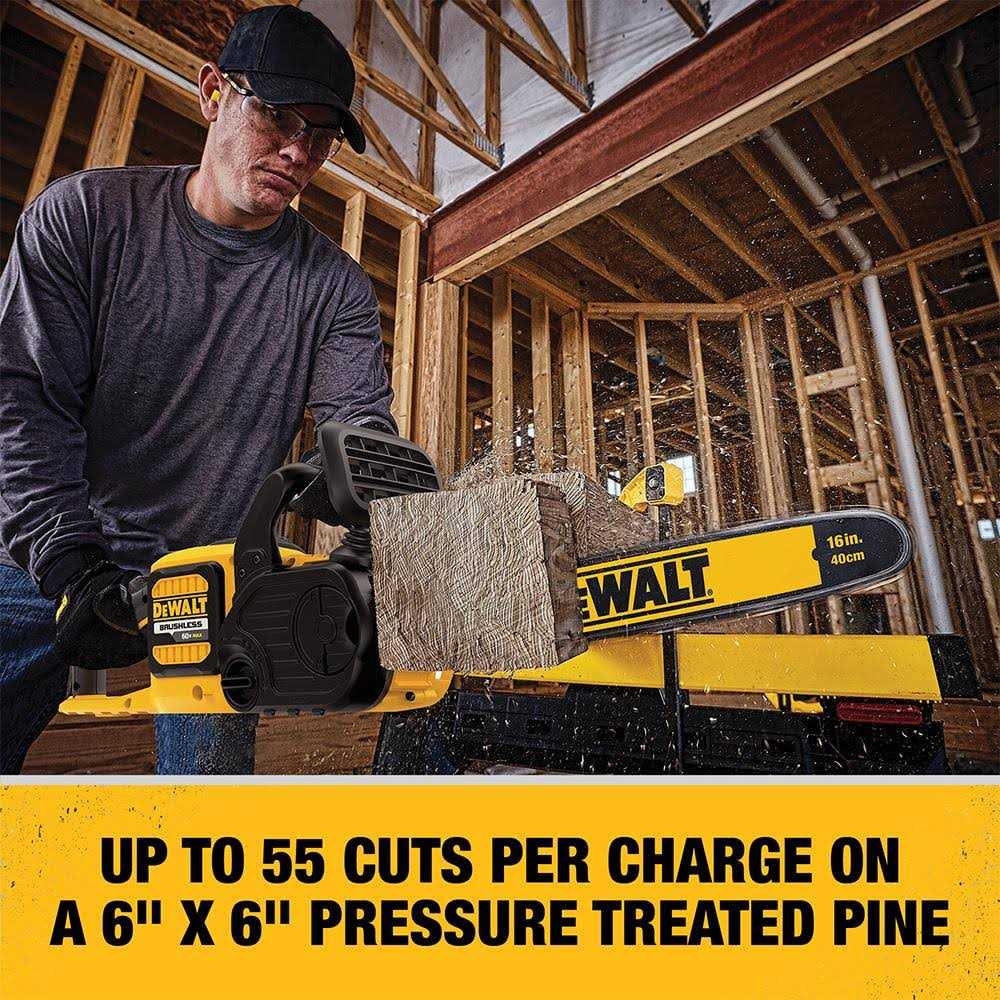 Dewalt FLEXVOLT 60V MAX Brushless Chainsaw Kit With 16 in Oregon Bar And Chain - DCCS670X1 - Image 3 Dewalt FLEXVOLT 60V MAX Brushless Chainsaw Kit With 16 in Oregon Bar And Chain - DCCS670X1 - Image 3