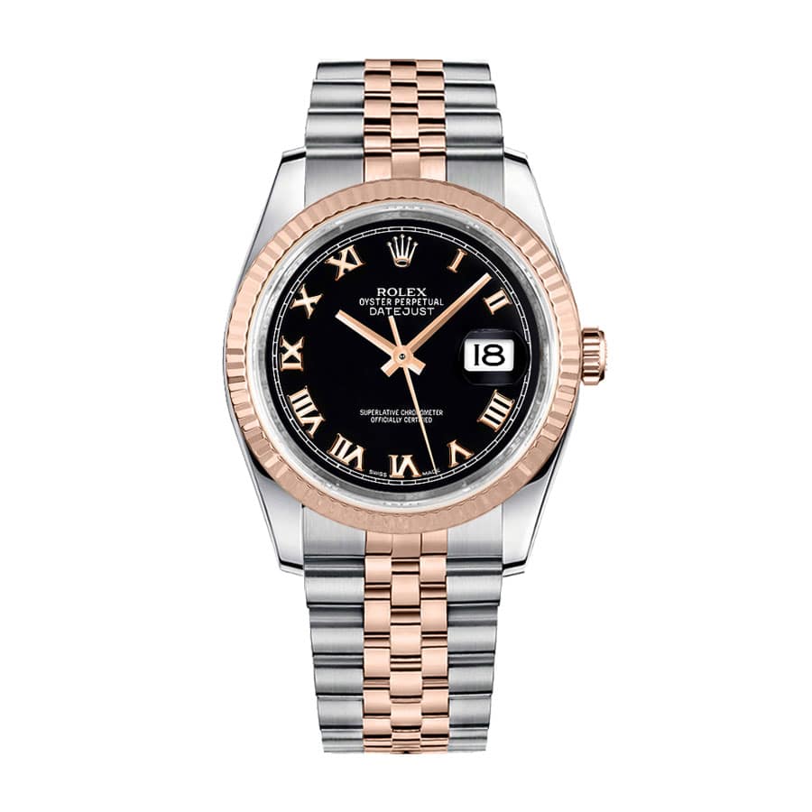Rolex Datejust Black Roman Replica - Elite Watch Atelier