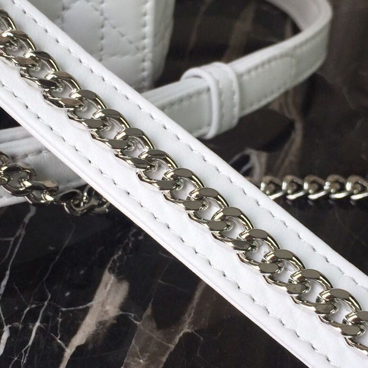 Christian Dior Mini Lady Dior Bag White Chain Silver Hardware For Women 17cm/6.5in CD1:1High-quality replica