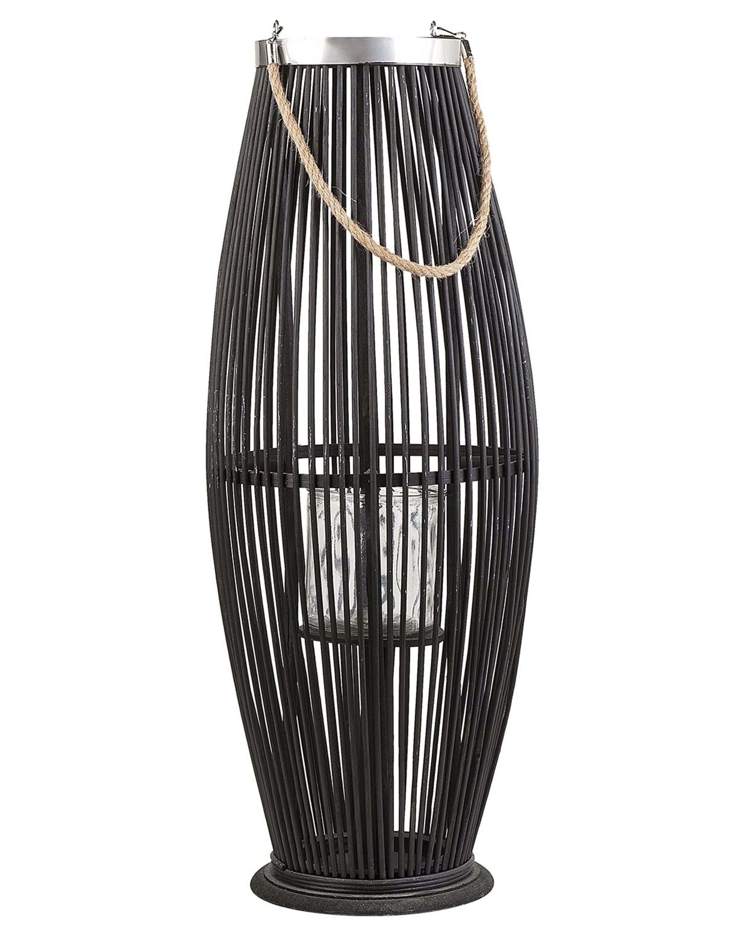 Lantern TAHITI Bamboo 72 cm Black