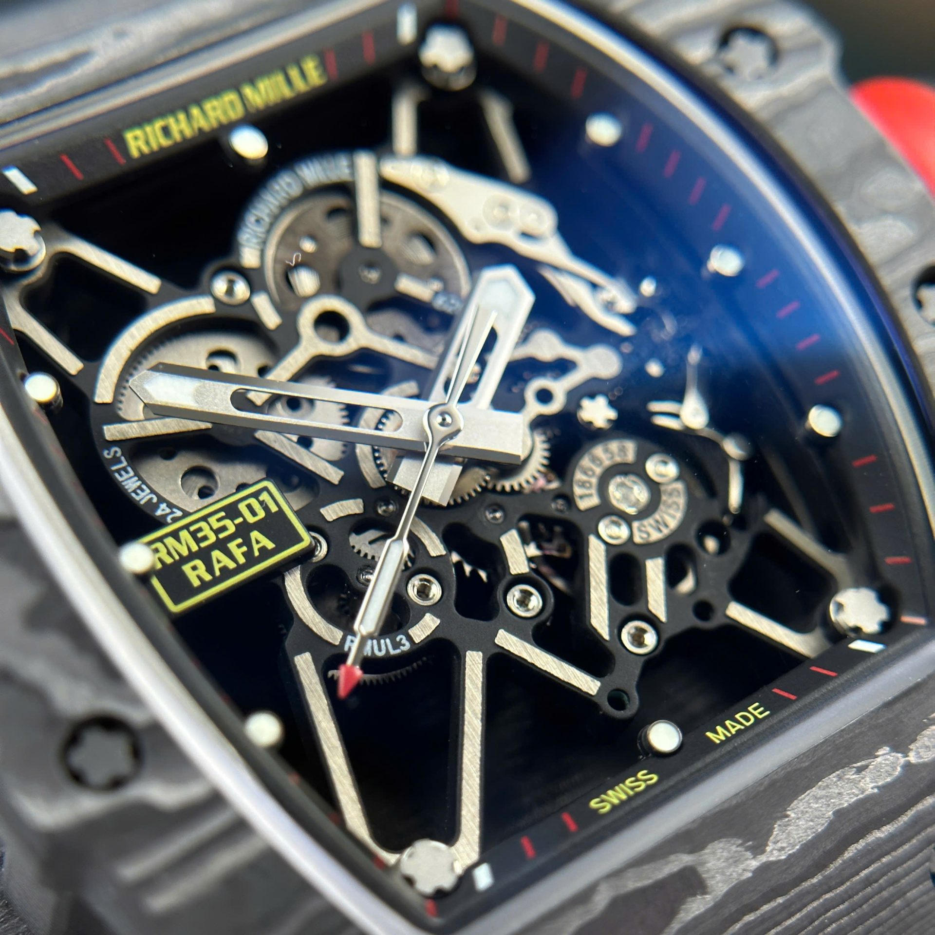 Richard Mille Replica Watches RM35-01 Rafael Nadal Carbon NTPT BBF Factory 44,5x50mm - Top club