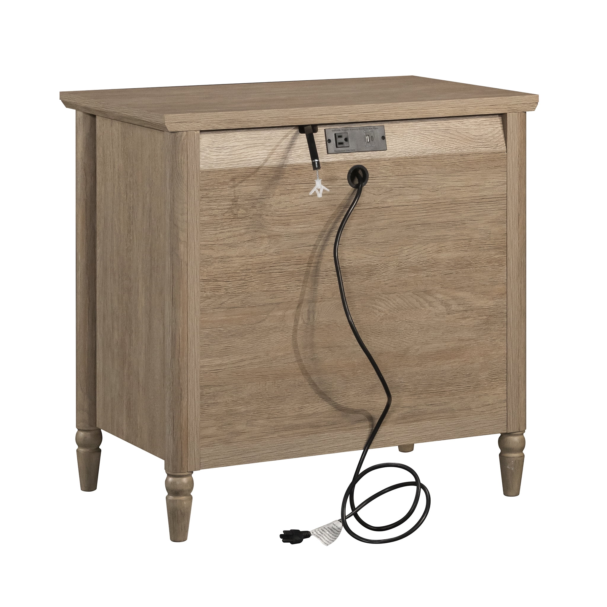 My Texas House Monroe 3 Drawer Nightstand with USB, Brushed Oak Finish - Image 14
