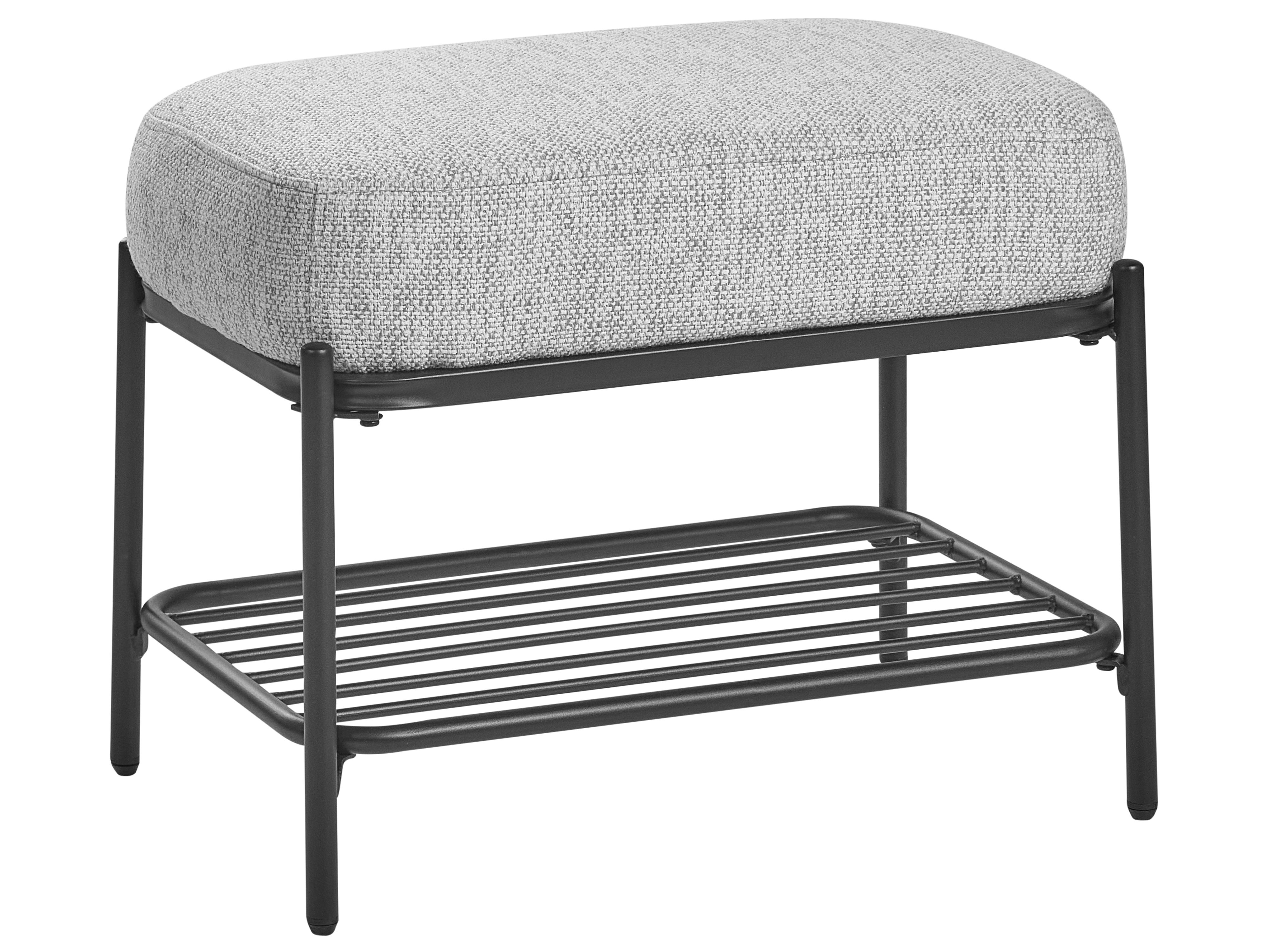 Shoe Bench TRUCKEE Fabric Grey