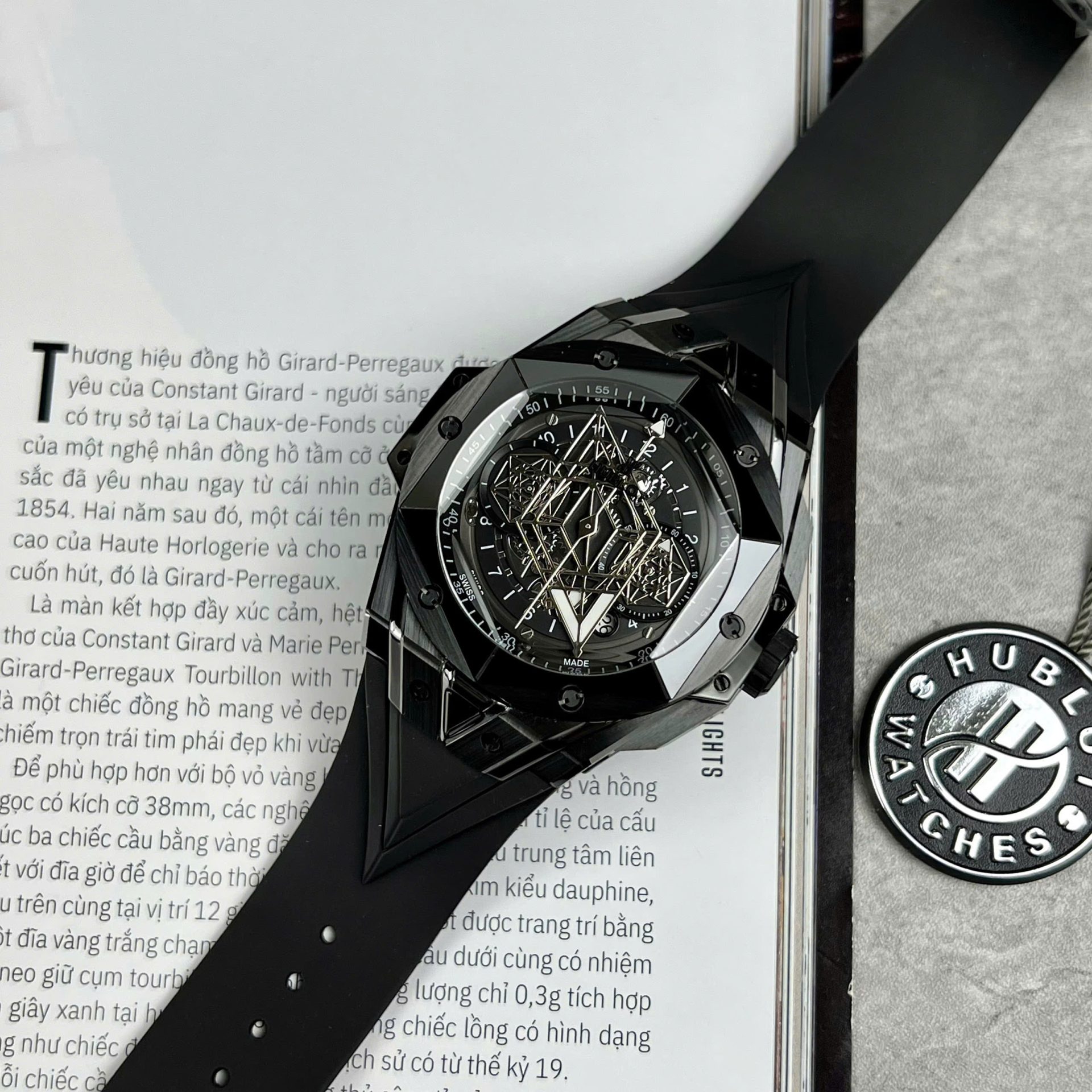 Hublot Best Copies Watches Big Bang Sang Bleu II Black Ceramic BBF Factory 45mm - Elite Watch Atelier
