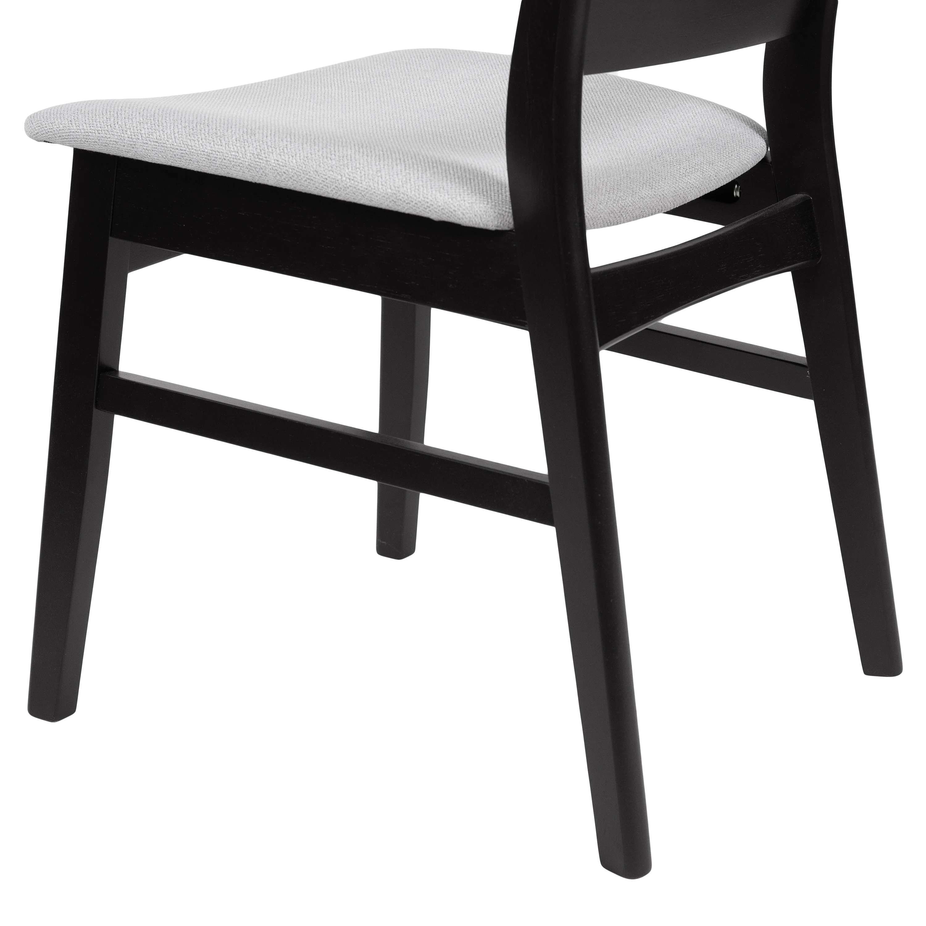 GDFSTUDIO Mid Century Modern Fabric Upholstered Rubberwood Dining Chairs, Set of 2, Dark Gray and Walnut - Image 19