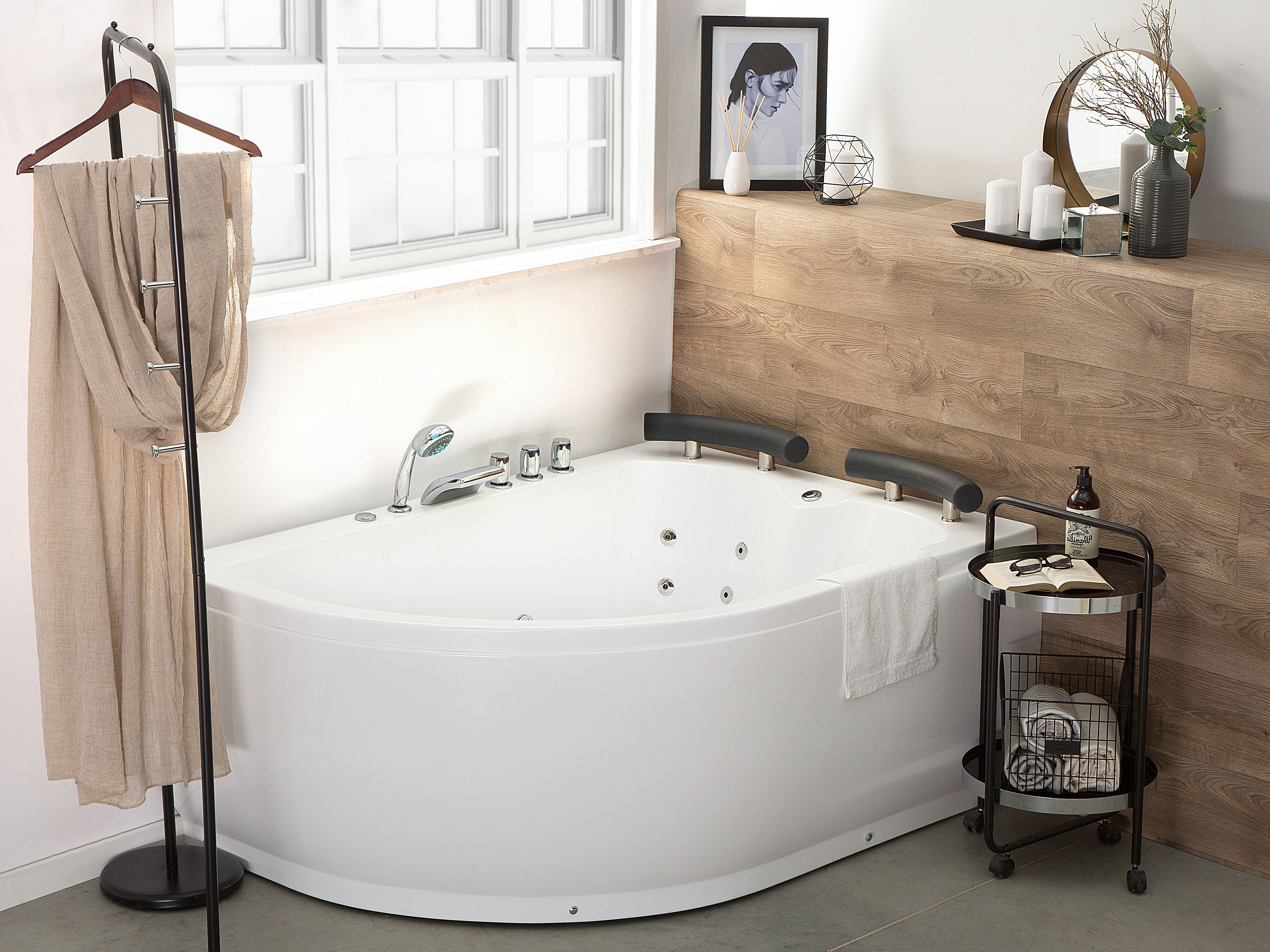 Corner Hot Tub with LED PARADISO Left Hand 1580 x 1130 mm White