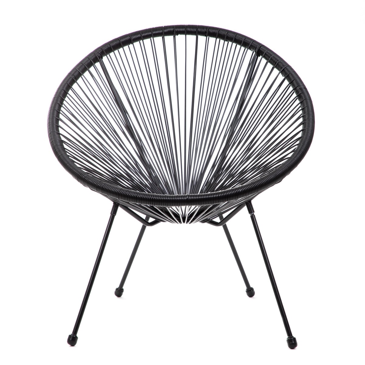 Fotel ACAPULCO FIESTA z okrągłej linki technorattan czarny 70x73x80 cm