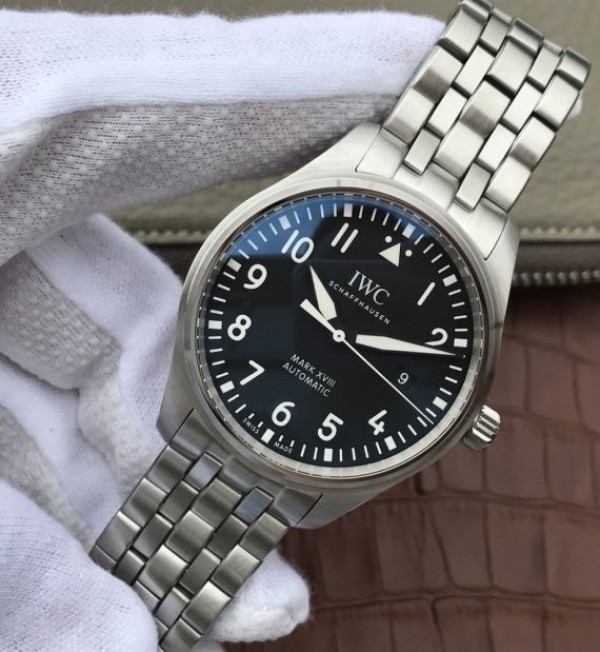 Replica IWC XF Mark XVIII IW3270 Black Dial SS Bracelet A2892 - Elite Watch Atelier