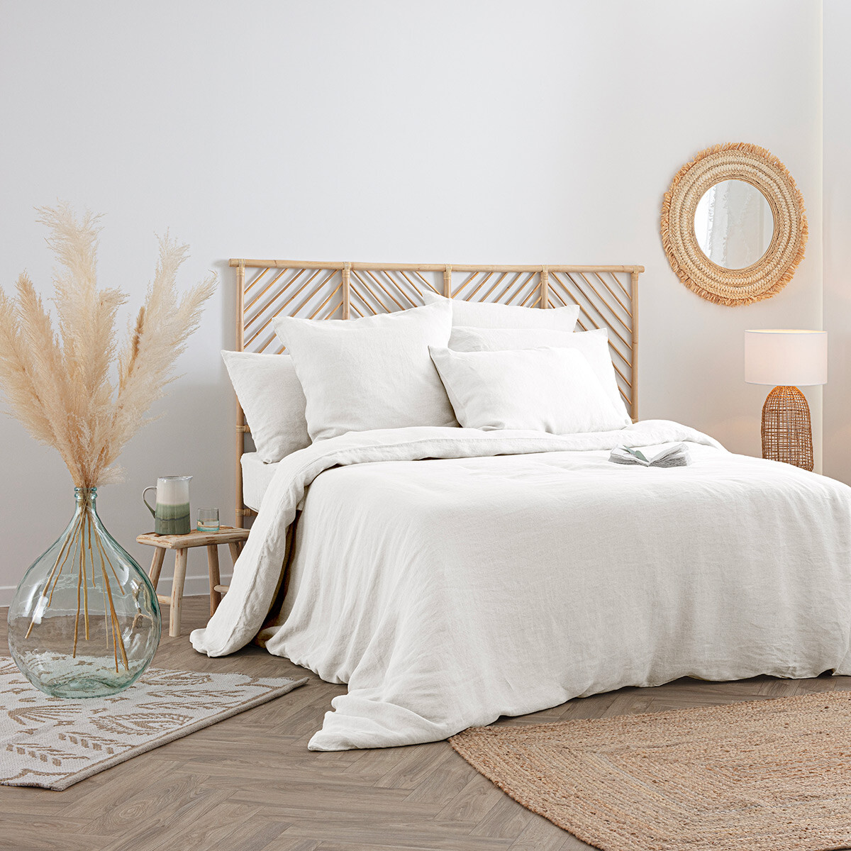 Duvet cover "Linah", washed linen White, 260x240 cm