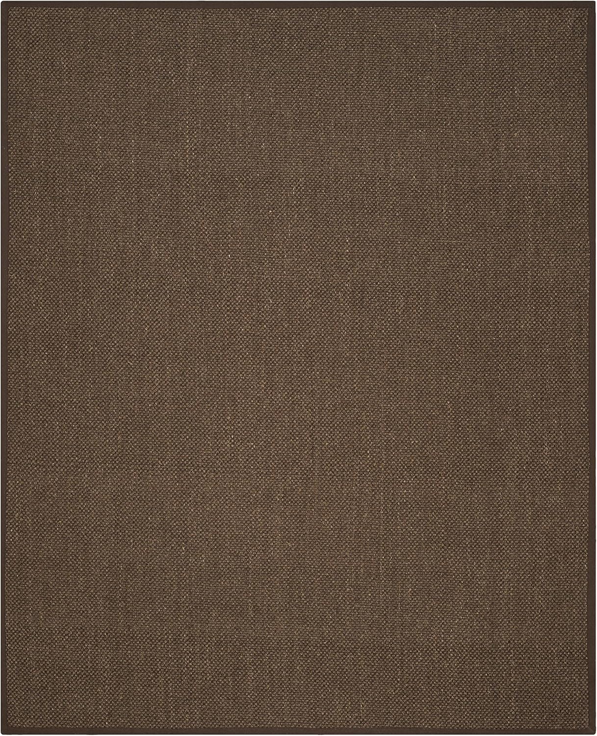 SAFAVIEH Area Rug 8x10 - Natural Fiber Collection - Large - Brown, Sisal, Woven Design with Border (NF443D)
