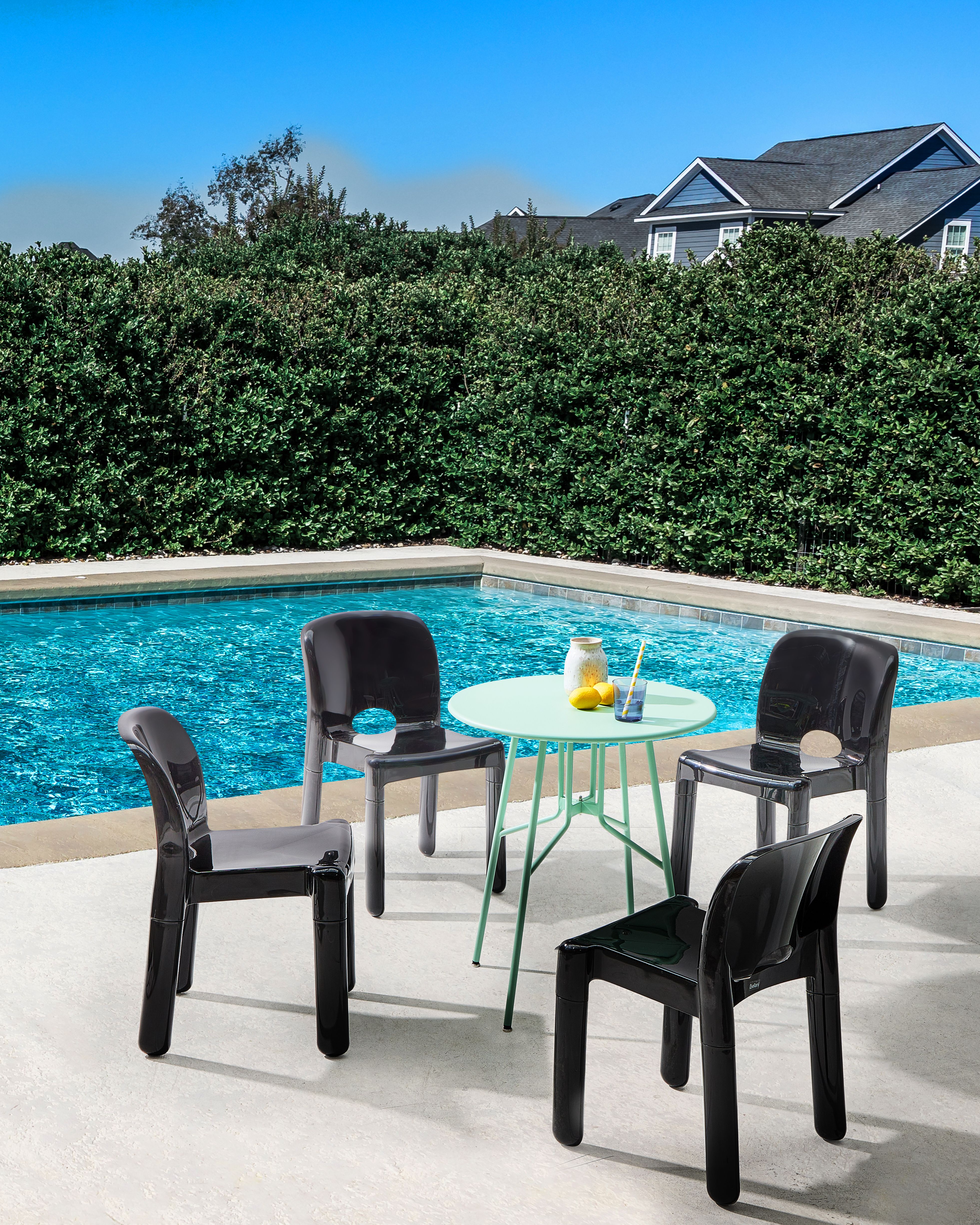 Set of 4 Garden Chairs BETIM Black