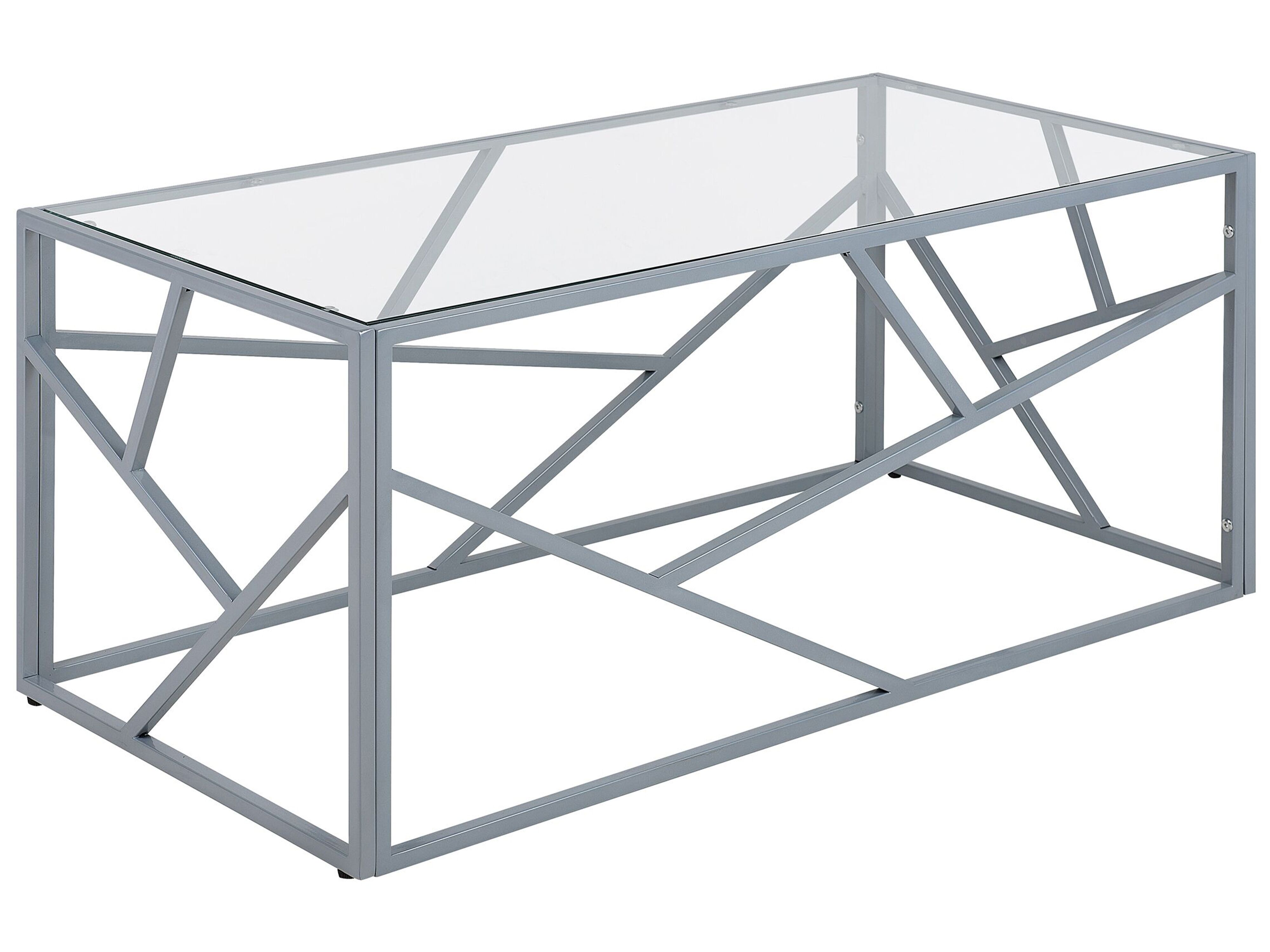 Coffee Table ORLAND Glass Silver