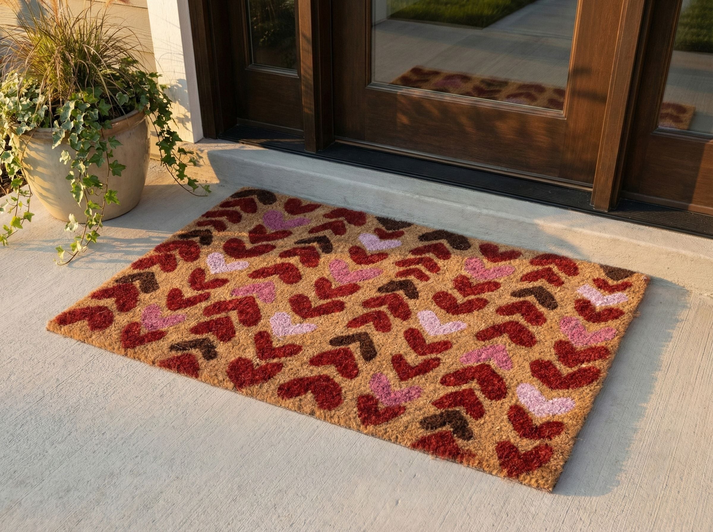 Doormat TIMOLAN Natural 40 x 60 cm Heart Coir