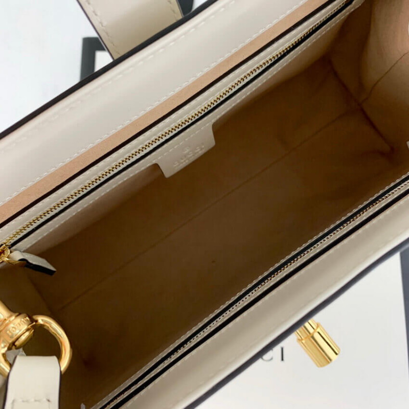 Replica Gucci Jackie 1961 Medium Tote Bag In White Leather 6490161:1High-quality replica