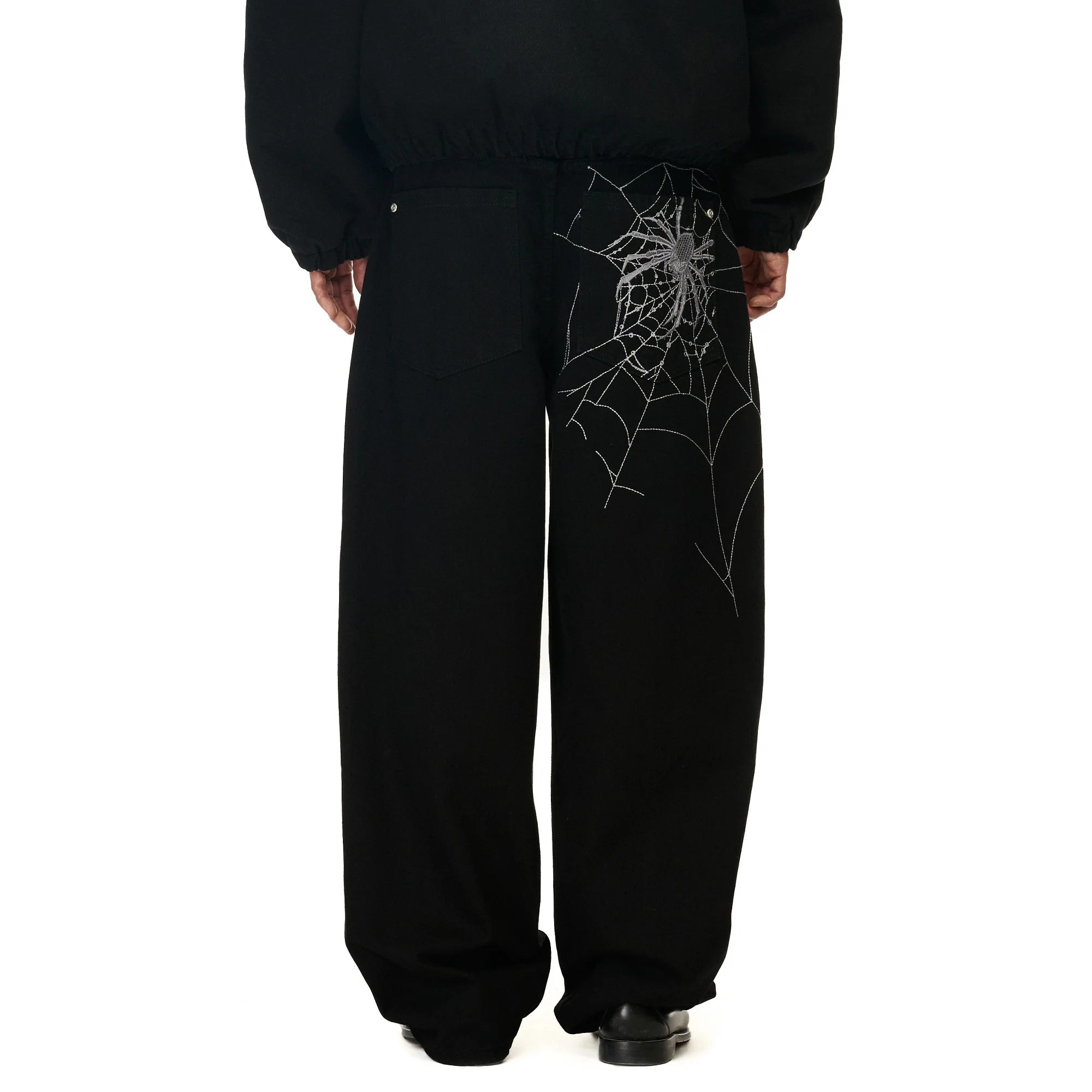 "spiderweb" raw Denim