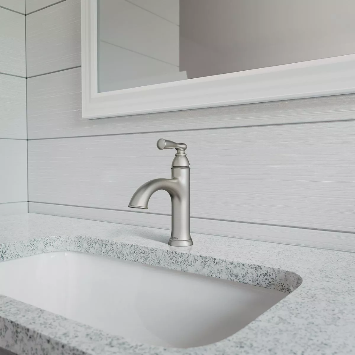 Moen Banbury 1-Handle Lever Centerset Bathroom Faucet, Spot Resist Brushed Nickel