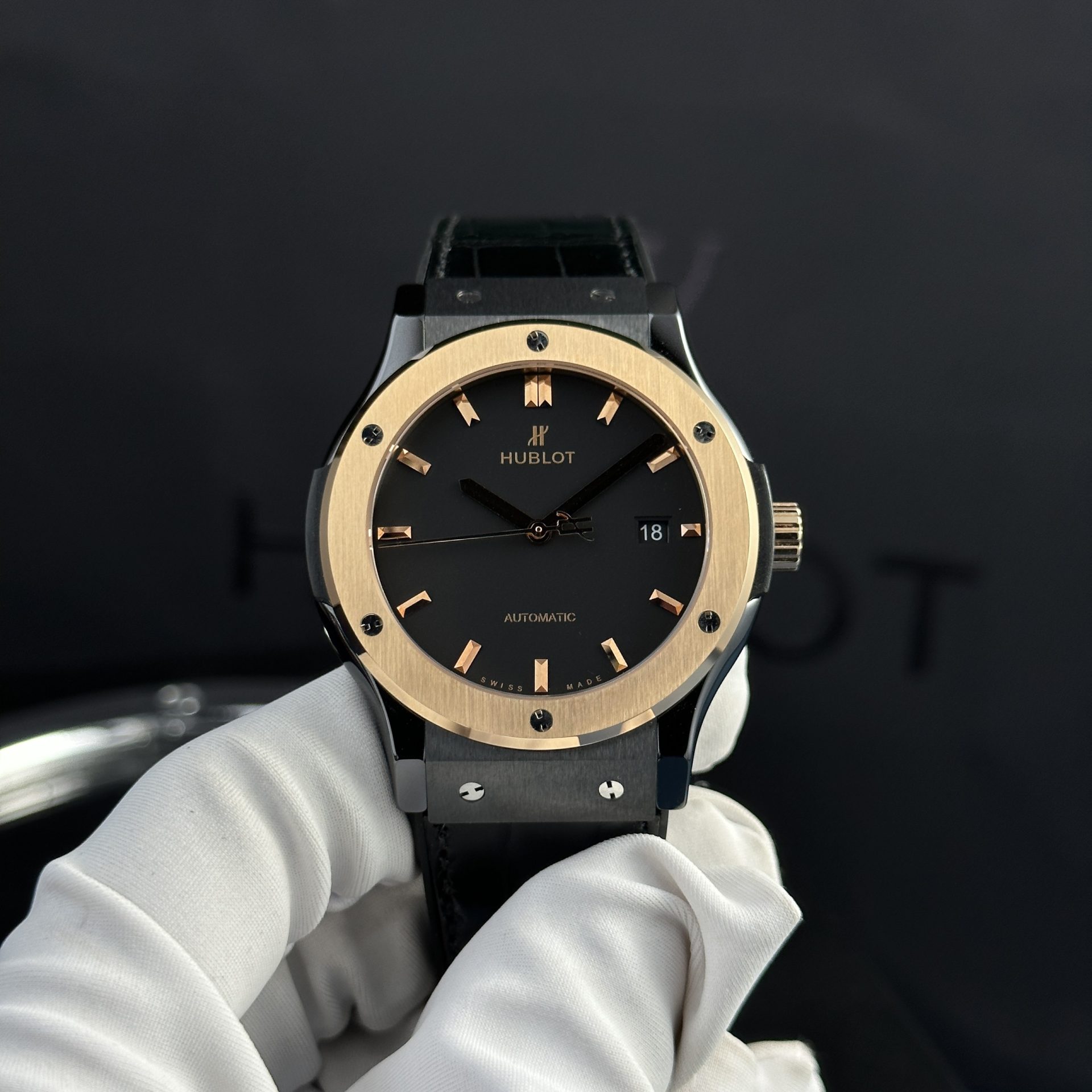 Hublot Best Fake Watches Classic Fusion Ceramic Demi King Gold 42mm - Top club