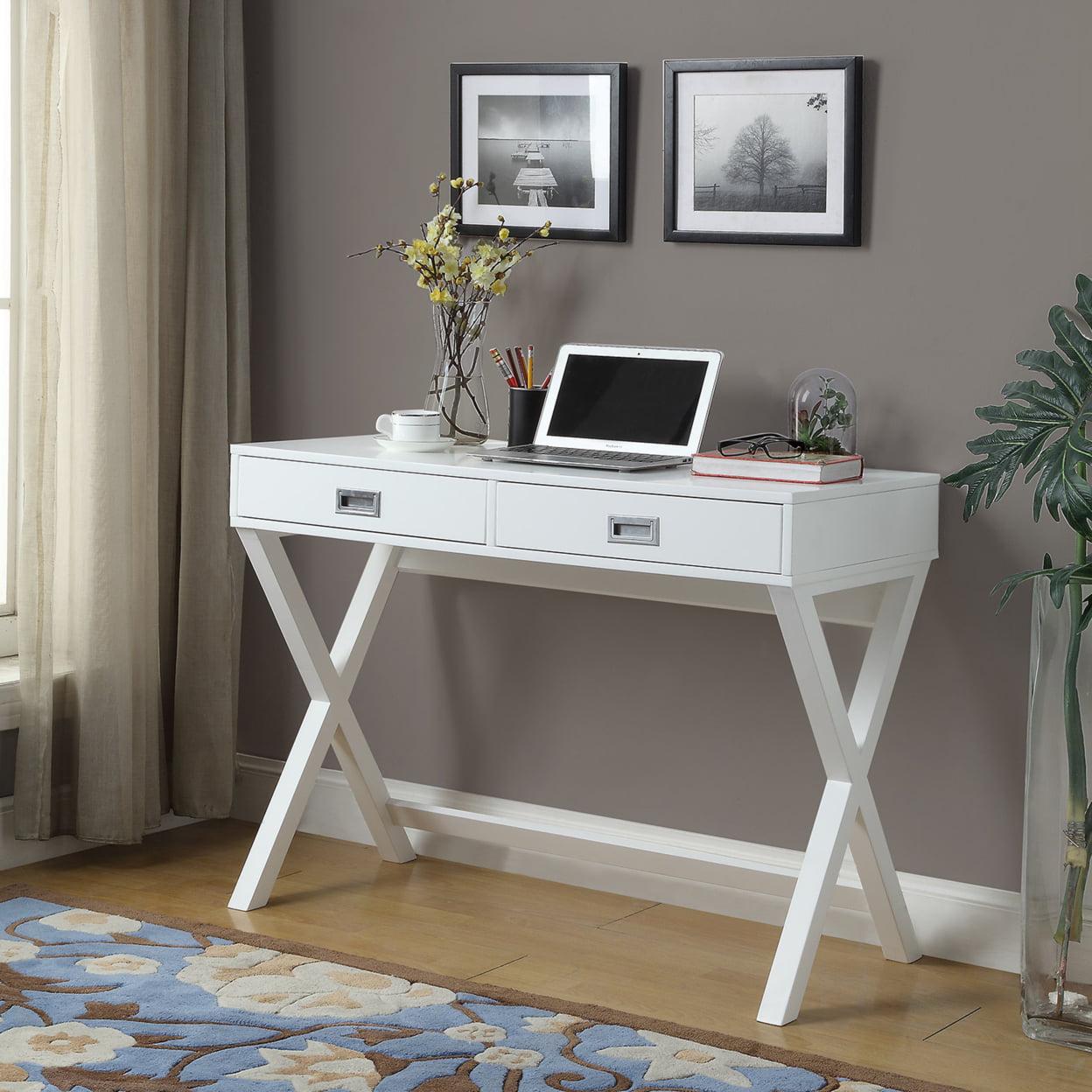 Convenience Concepts Designs2Go 30 inches Tall Landon 2 Drawer Desk. White. All Ages