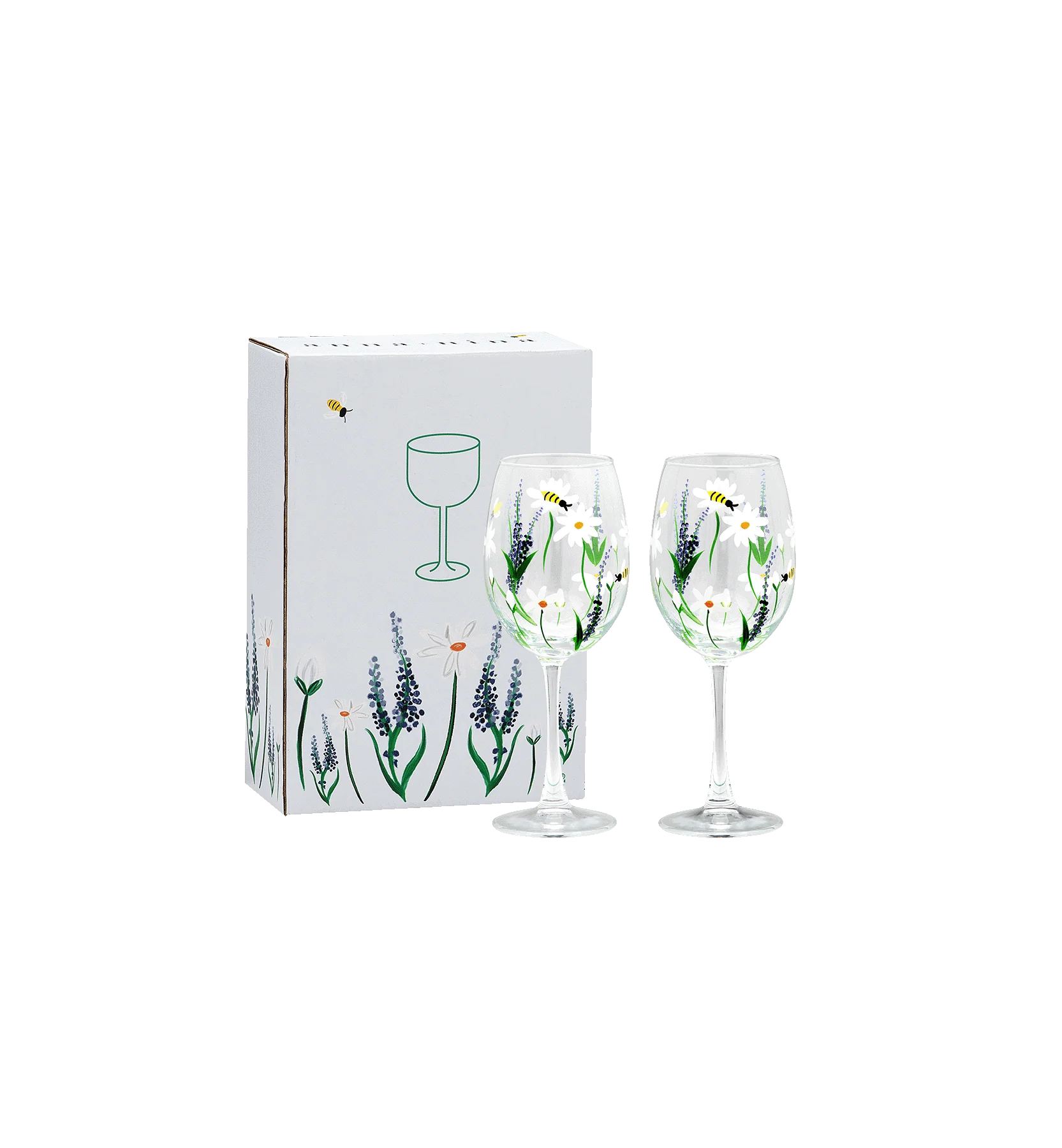 Springtime Toast Wine Glass Set of 2