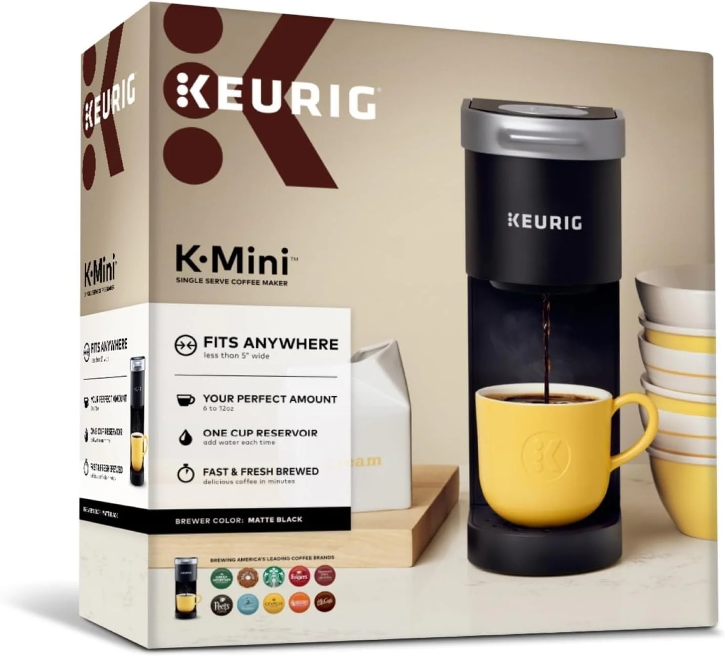 Keurig K-Mini Go, Multicup Reservoir Single-Serve K-Cup Pod Coffee Maker with Strong Brew Button | Navy