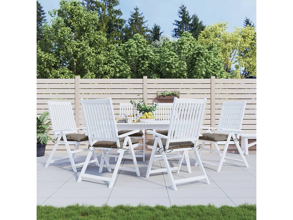 Coussins de chaise lot de 6 taupe 40x40x7 cm tissu oxford