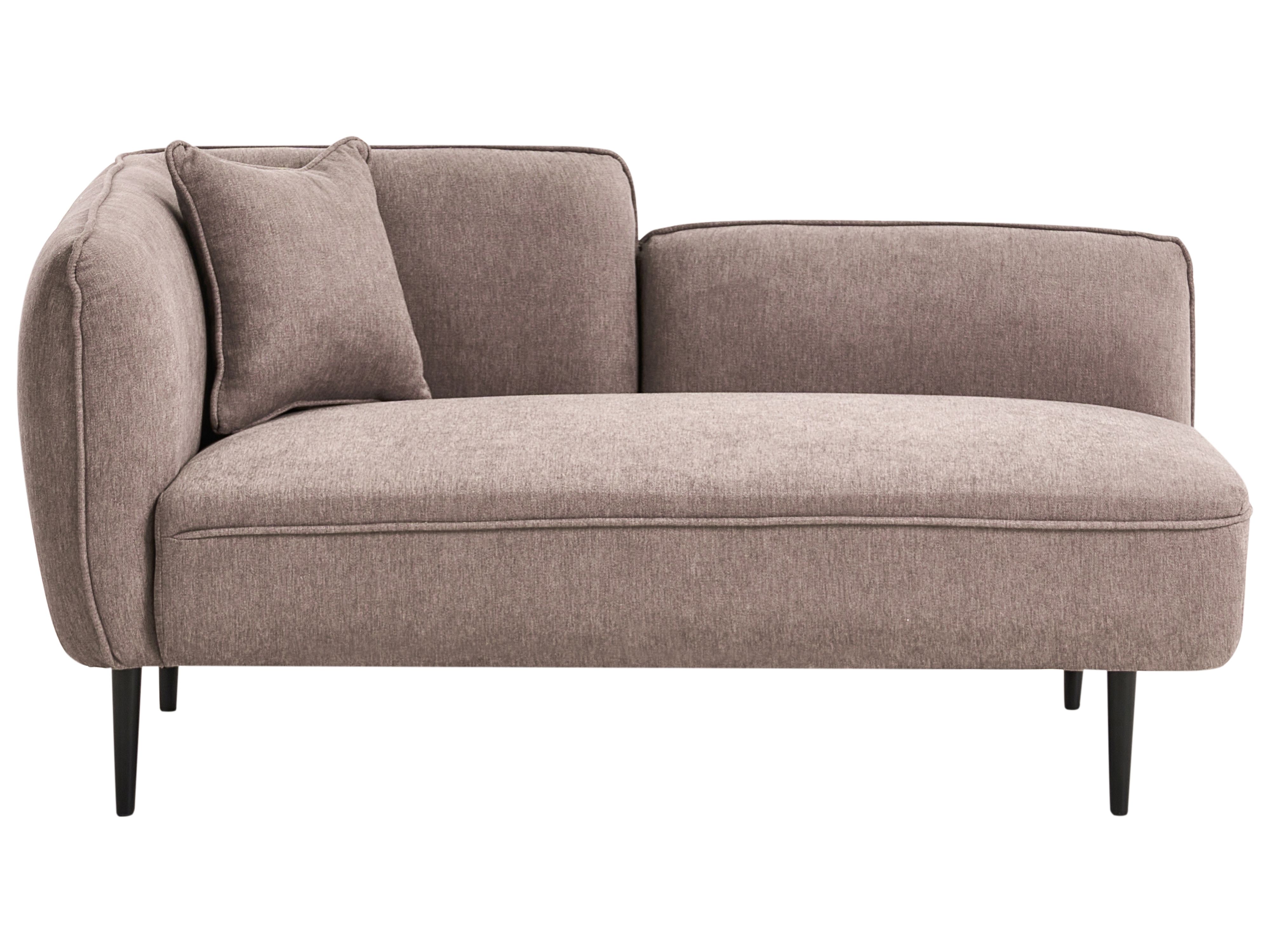 Left-Hand Chaise Lounge CHEVANNES Fabric Light Brown