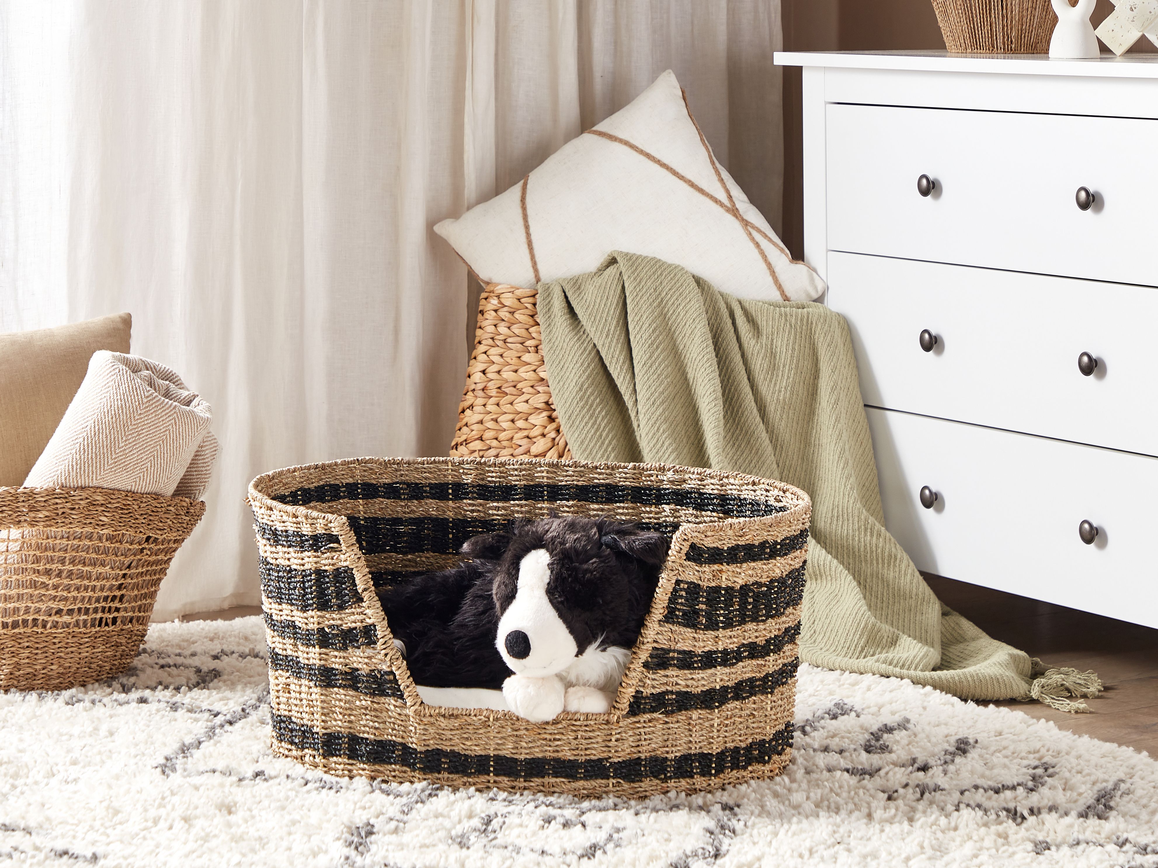 Pet Bed DURBAN Seagrass Black