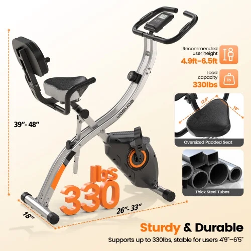 YOSUDA Folding Exercise Bike, Indoor Home Stationary Bike Workout 270LB Capacity - Image 10