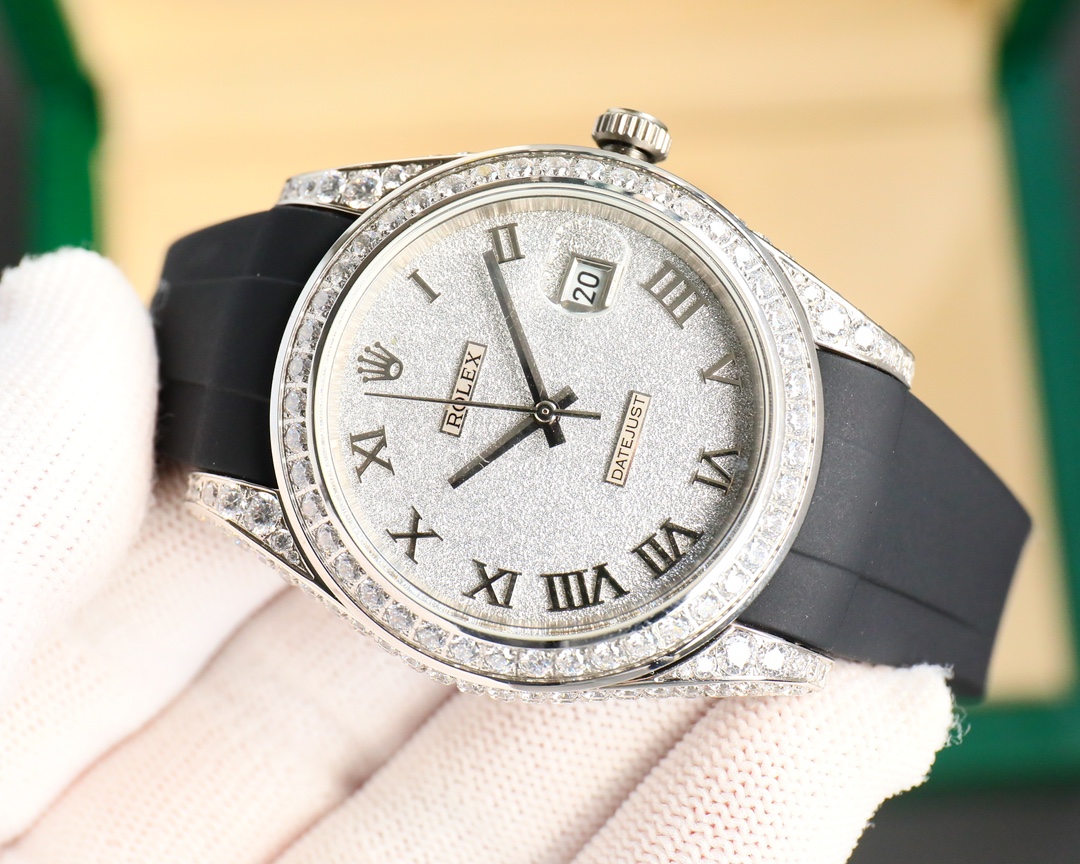 Rolex Logbook Full Luxury Style - Brilliant Roman Dial - 18k Nano-Technology 41MM - White(1:1 replica) - Top club