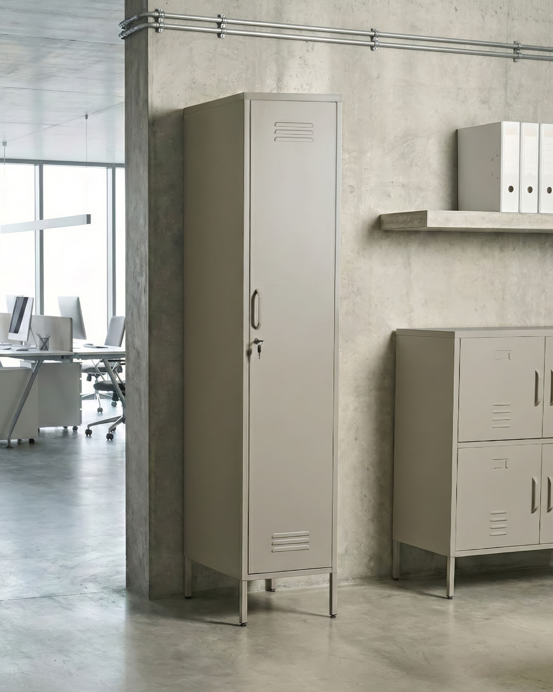 Storage Unit FROME Metal Light Beige