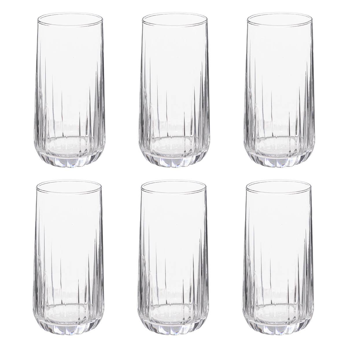 Set of 6 tall tumblers "Dieg'Eau" 350 ml, Transparent