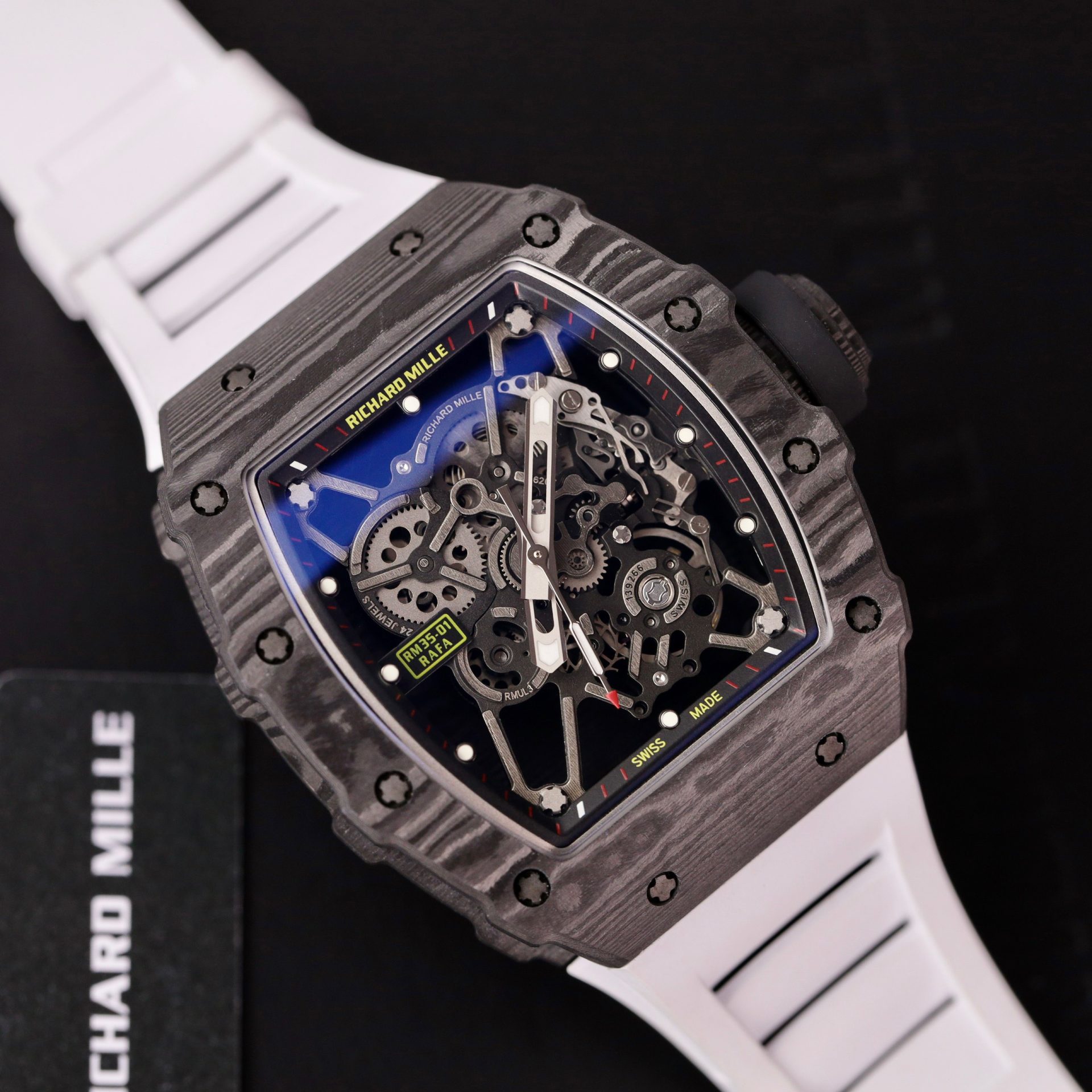 Richard Mille Replica Watch RM35-01 Carbon Rubber Strap BBR Factory 44mm - Top club