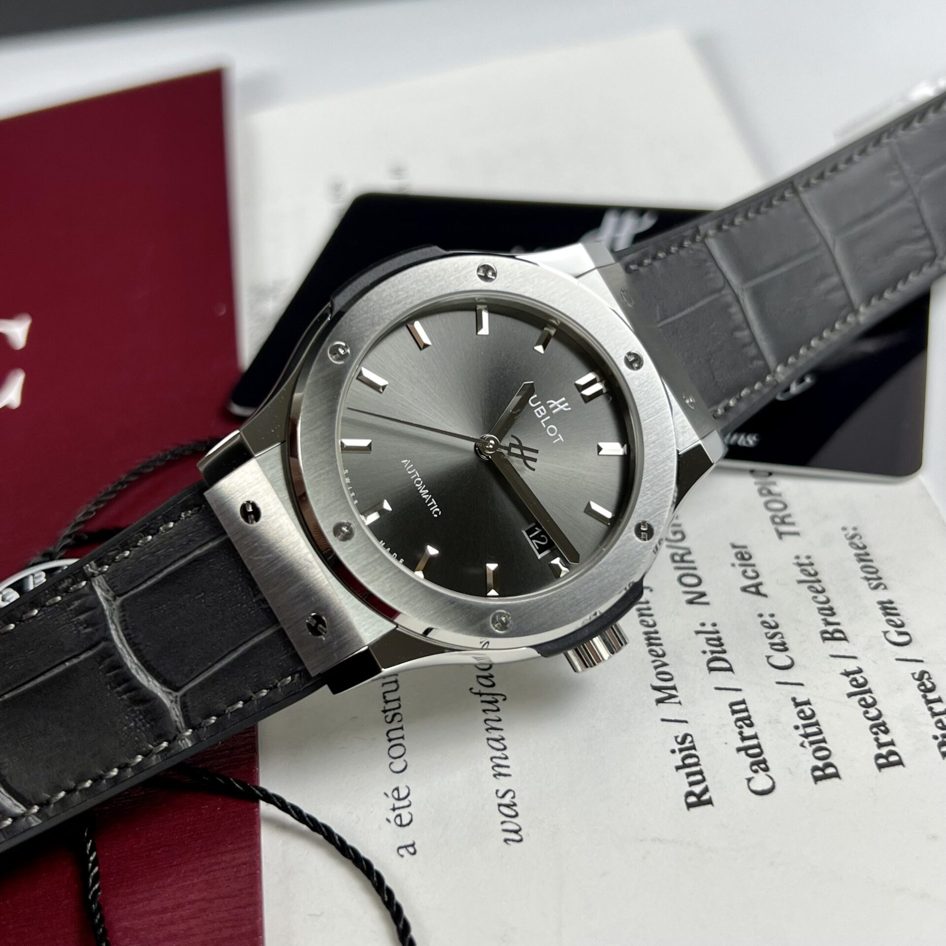 Hublot Replica Watch Classic Fusion Titanium Gray Dial JJF Factory 42mm - Elite Watch Atelier