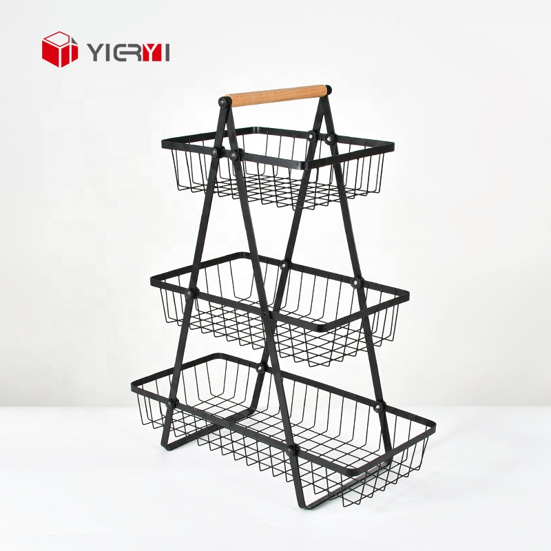 Fruit Storage Basket 2/3 Tier Vegetable Bowl Holder Rack Kitchen Storage