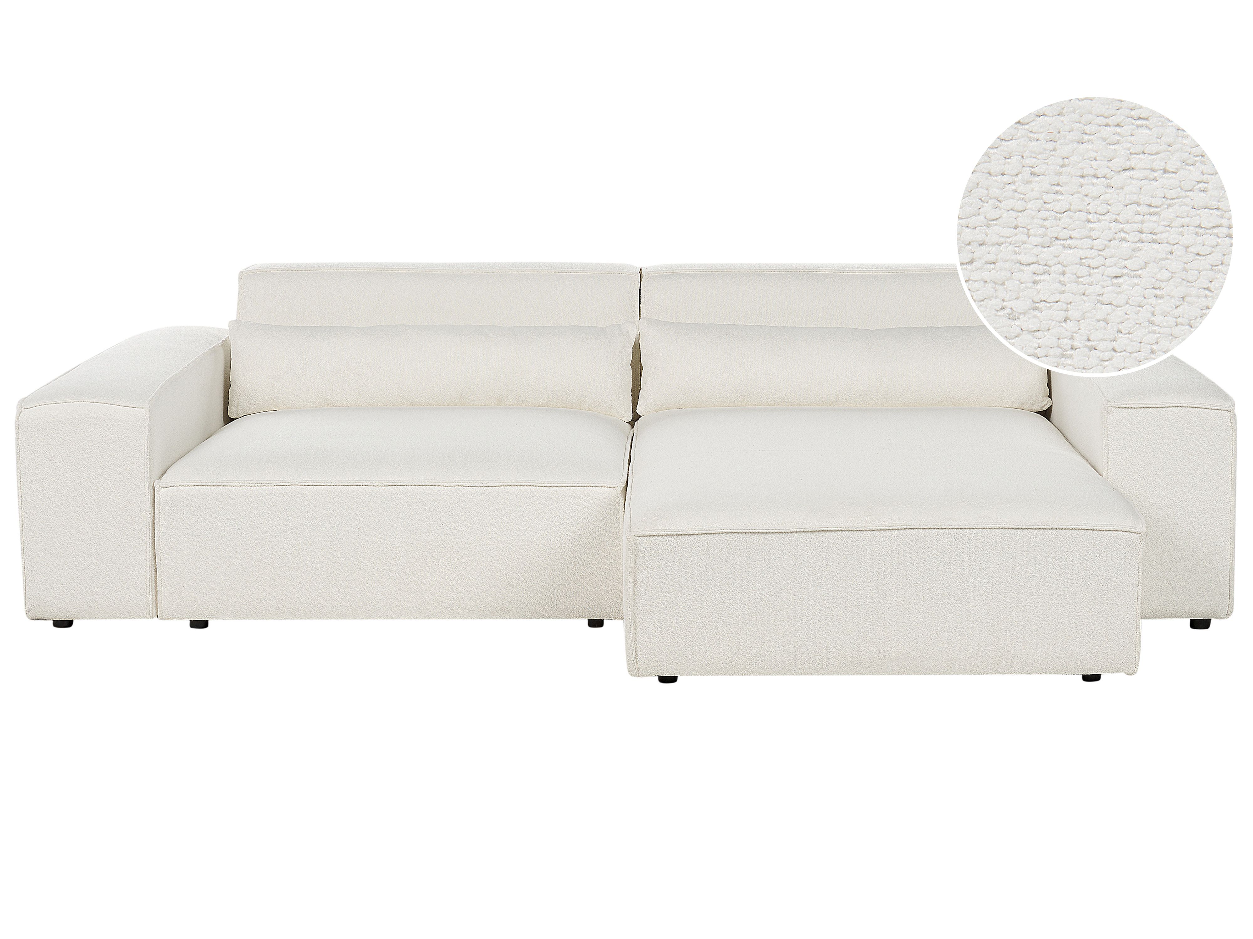 Modular Corner Sofa 3 Seater HELLNAR Boucle Off-White Left Hand