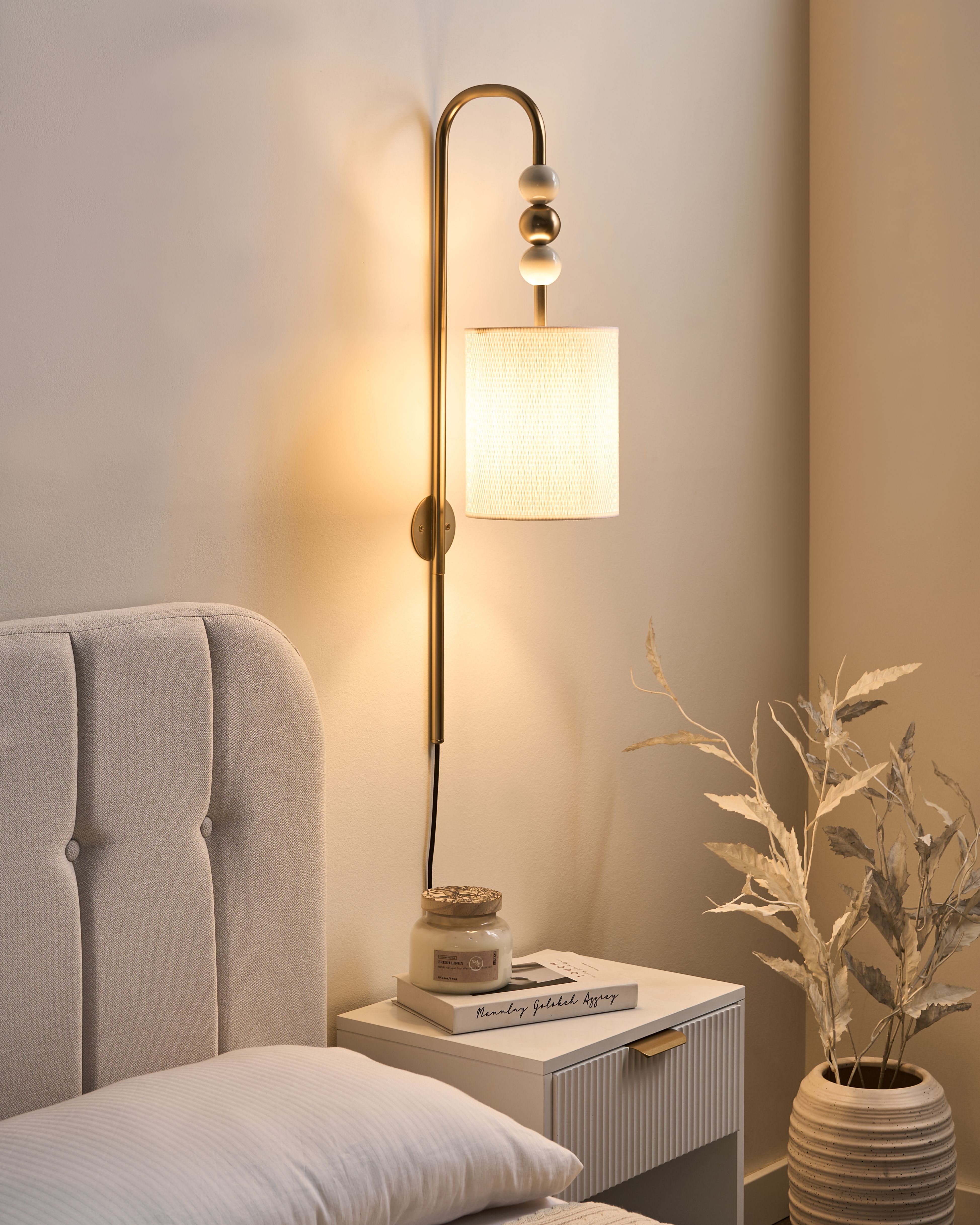 Wall Lamp LOKY Metal Brass/Beige