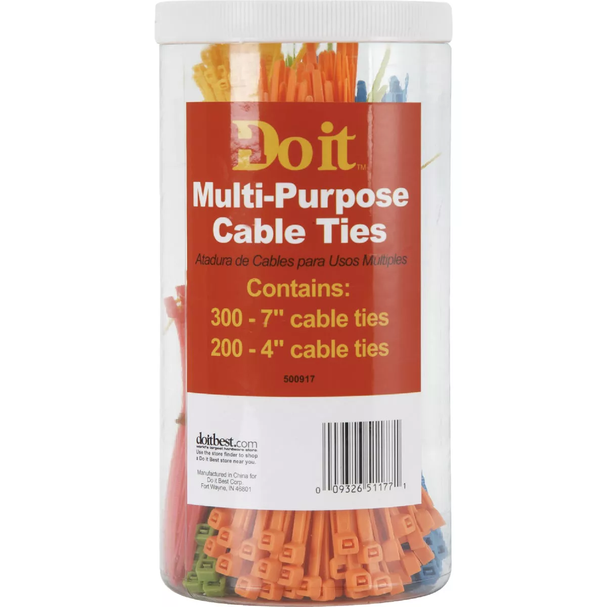 Do it Best Self-Locking Nylon Cable Tie Assortment (500-Piece)