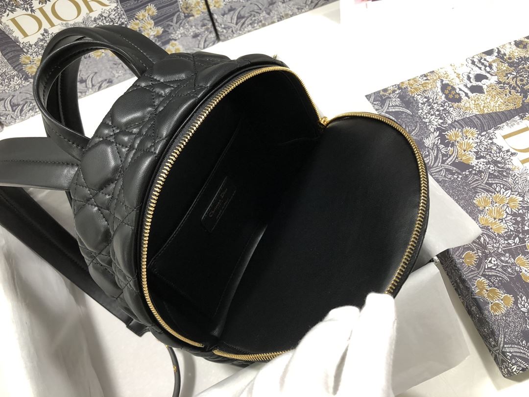Mini Dior Backpack Cannage Black For Women‎ 12 in/ 31.5 cm CD1:1High-quality replica