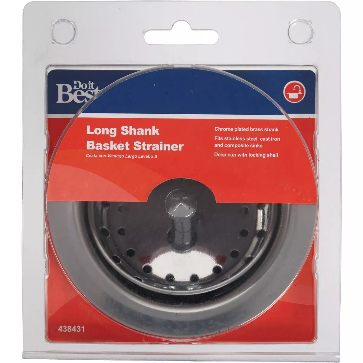 Do it Best 3-1/2 In. Stainless Steel Long Shank Basket Strainer Assembly