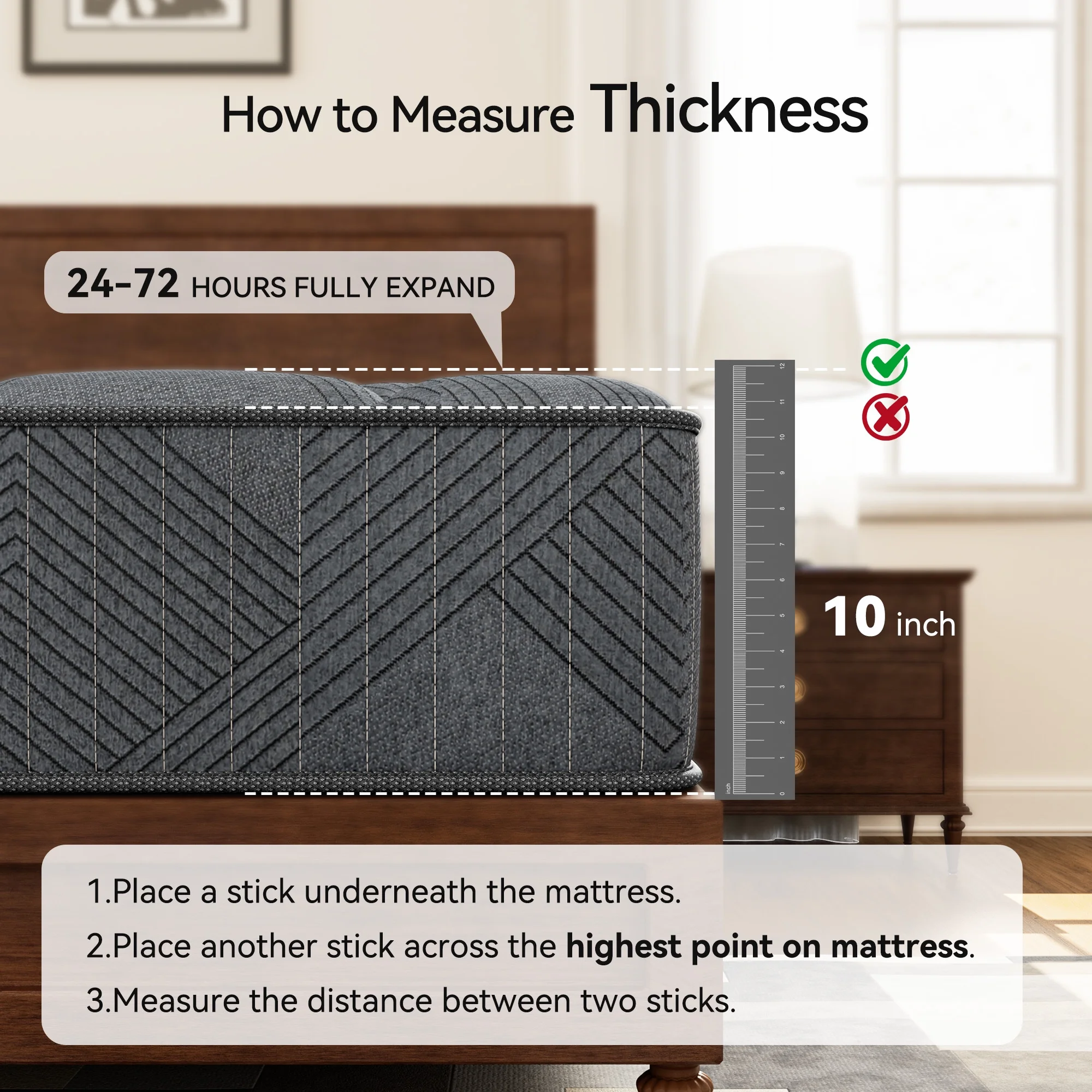 Babo Care Queen Hybrid Mattress, 12 inch Cooling-Gel Memory Foam and Individually Pocket Innerspring Mattress, CertiPUR-US Certified,Queen Size Mattress - Image 4