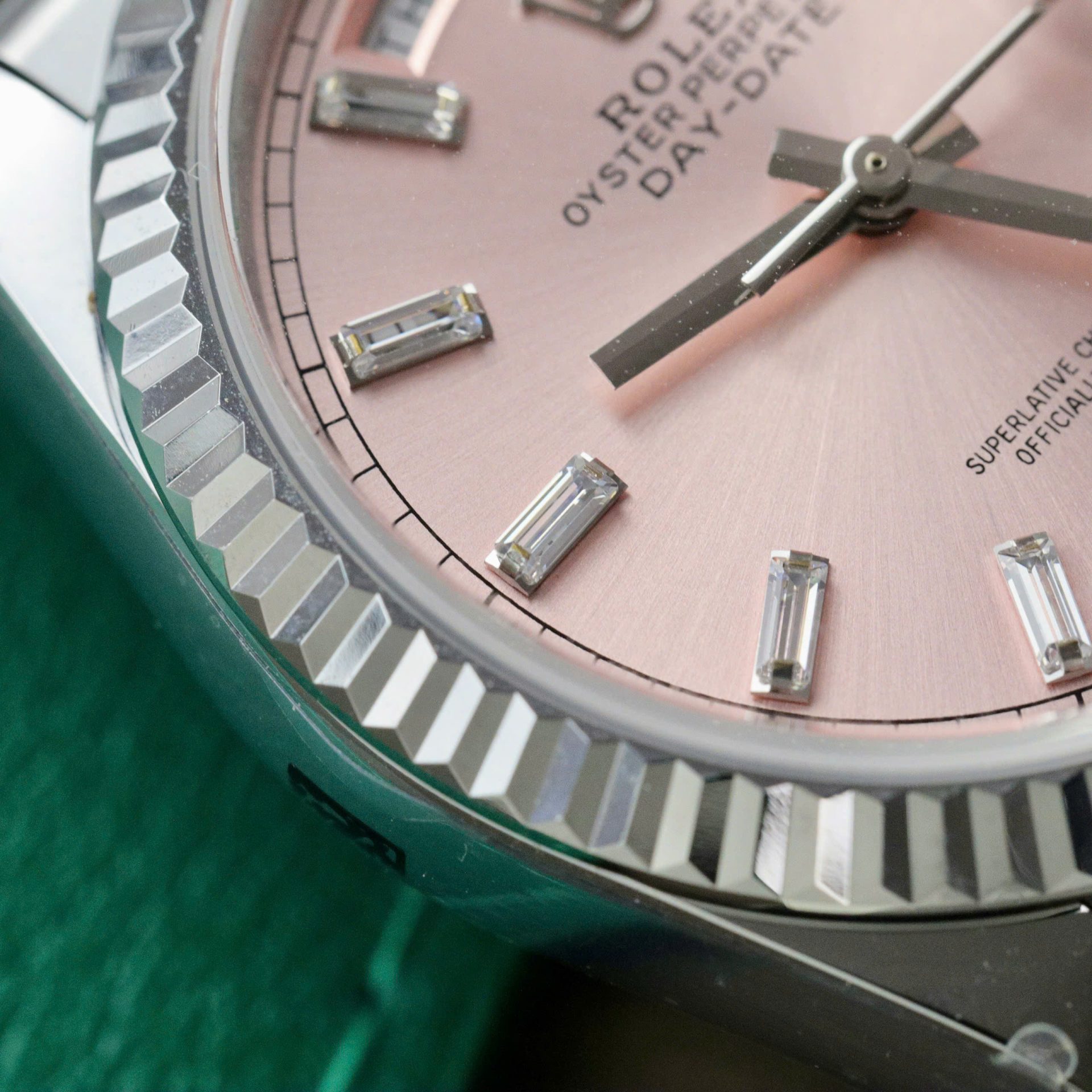 Rolex Day-Date 128236 Pink Dial Replica Watch Weight 158 Grams QF Factory 36mm - Elite Watch Atelier