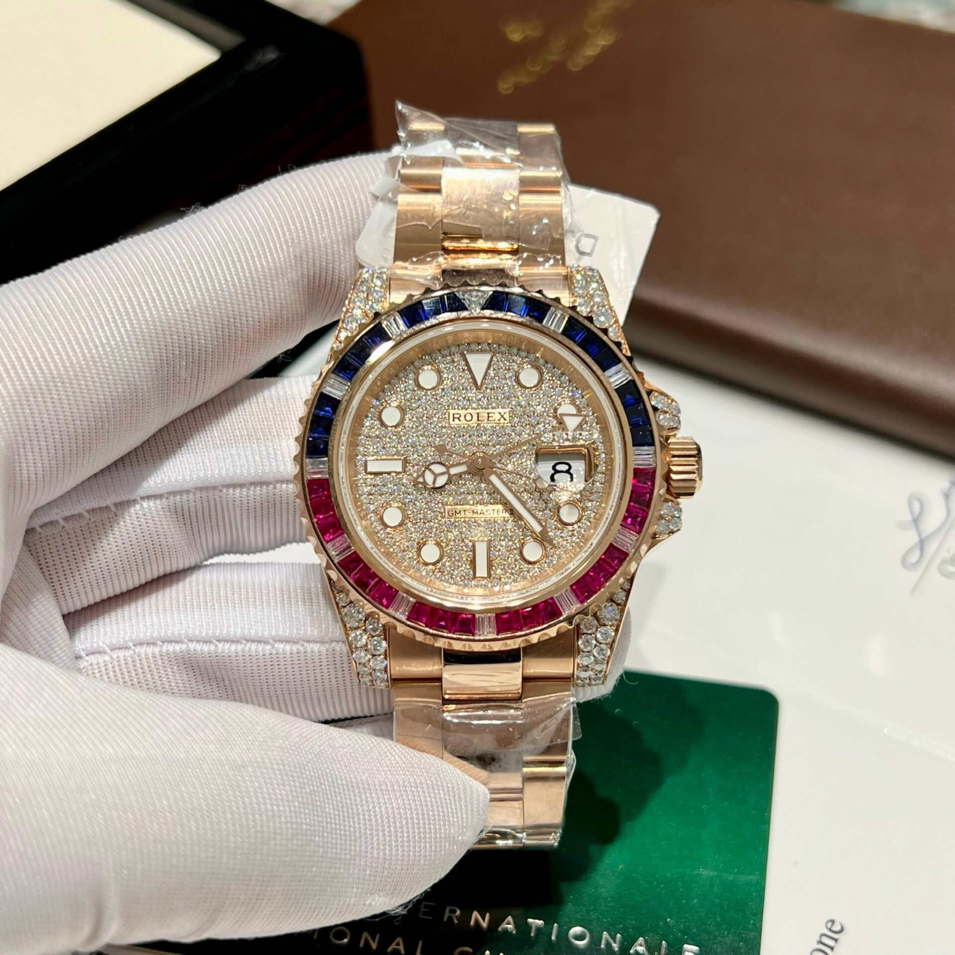 Rolex GMT-Master II 126755 SARU Replica Watch Gold Wrapped Sapphire 41mm - Elite Watch Atelier