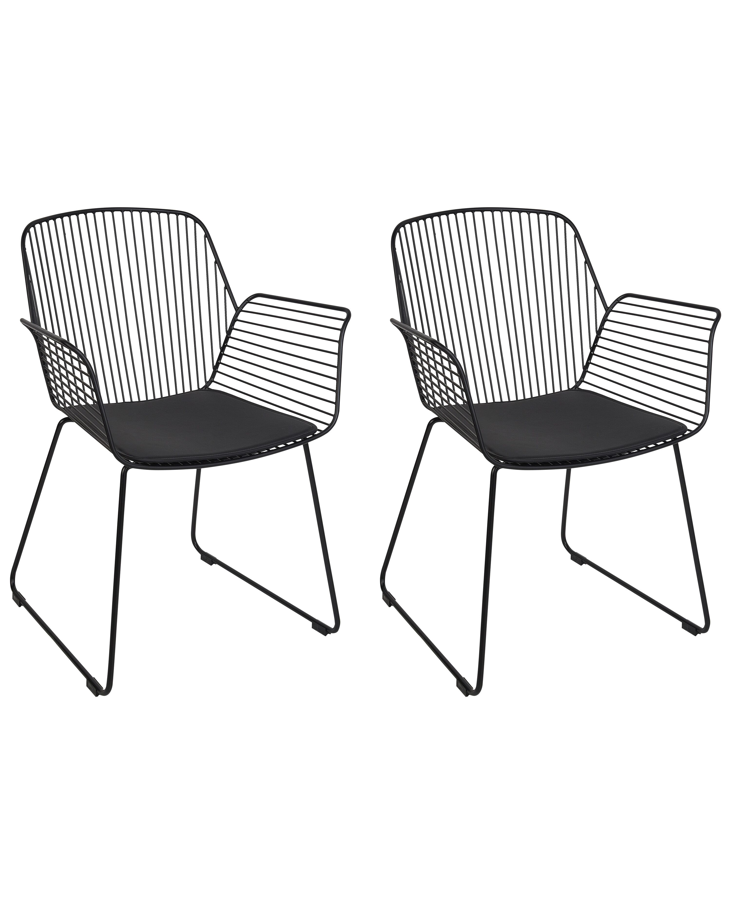 Set of 2 Dining Chairs APPLETON Metal Black