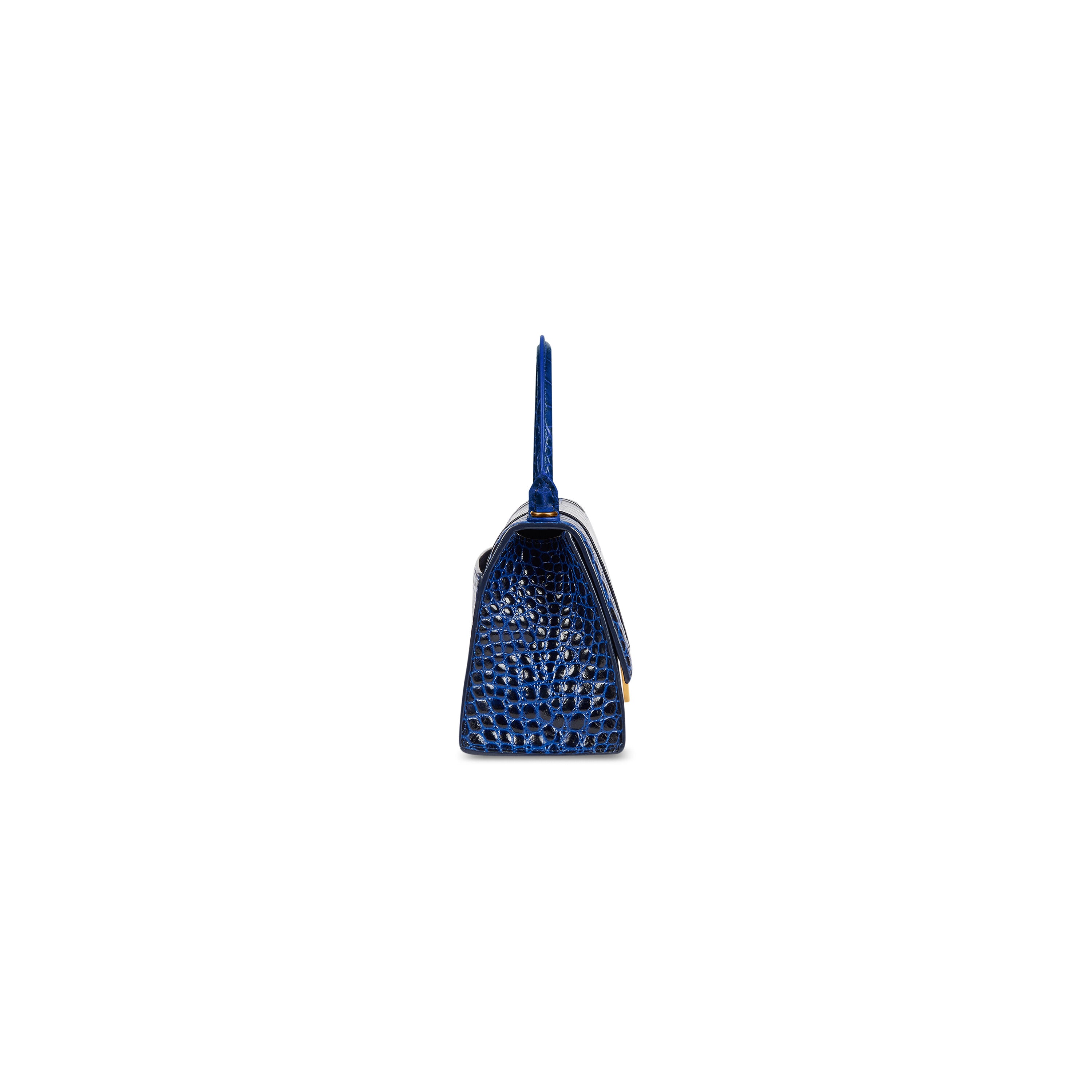 WOMEN'S HOURGLASS SMALL HANDBAG CROCODILE EMBOSSED IN NAVY - Replicaclubs