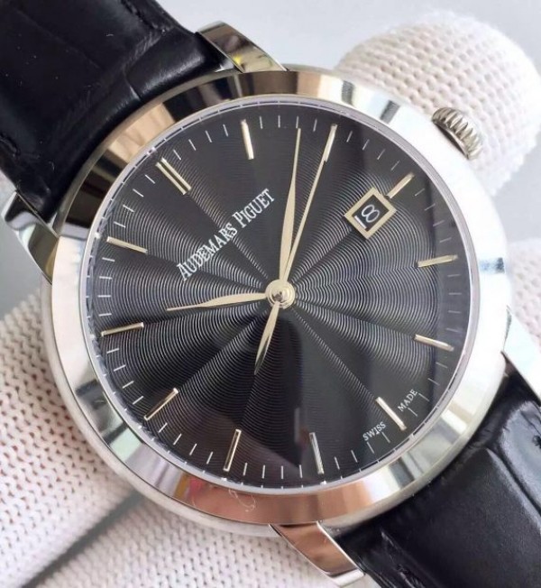 Replica Audemars Piguet Jules Audemars 15170 SS Black Dial Leather Strap A3120 - Top club